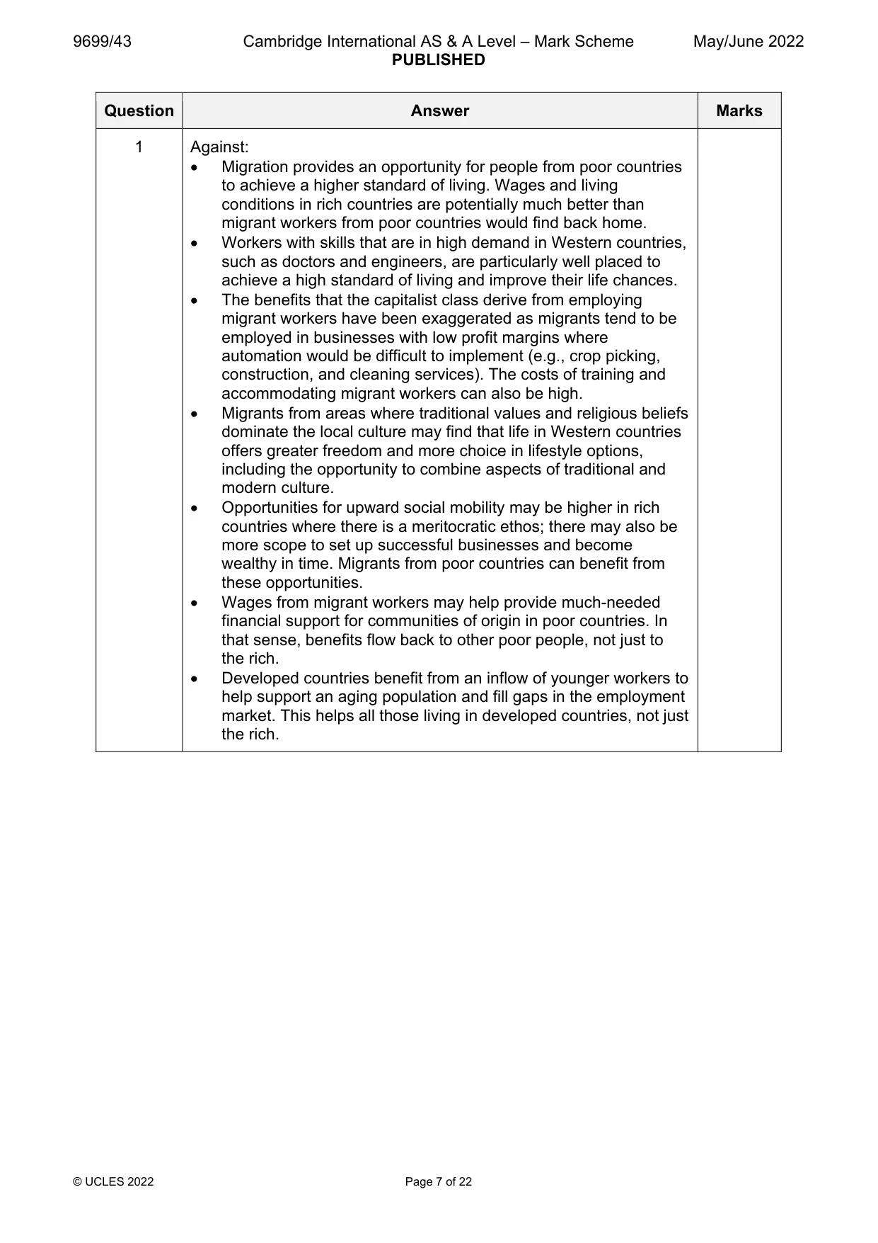 Mark scheme, page 7 of 22