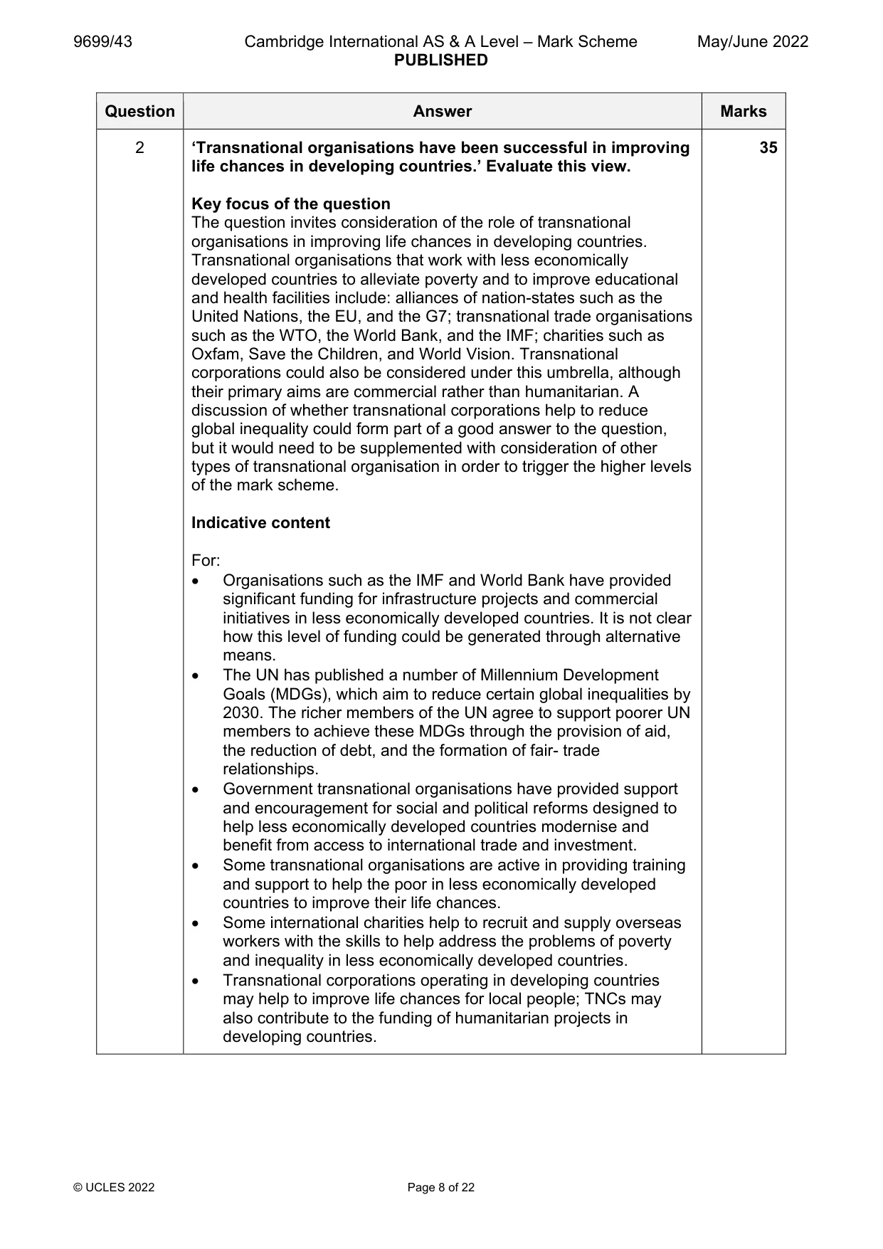 Mark scheme, page 8 of 22
