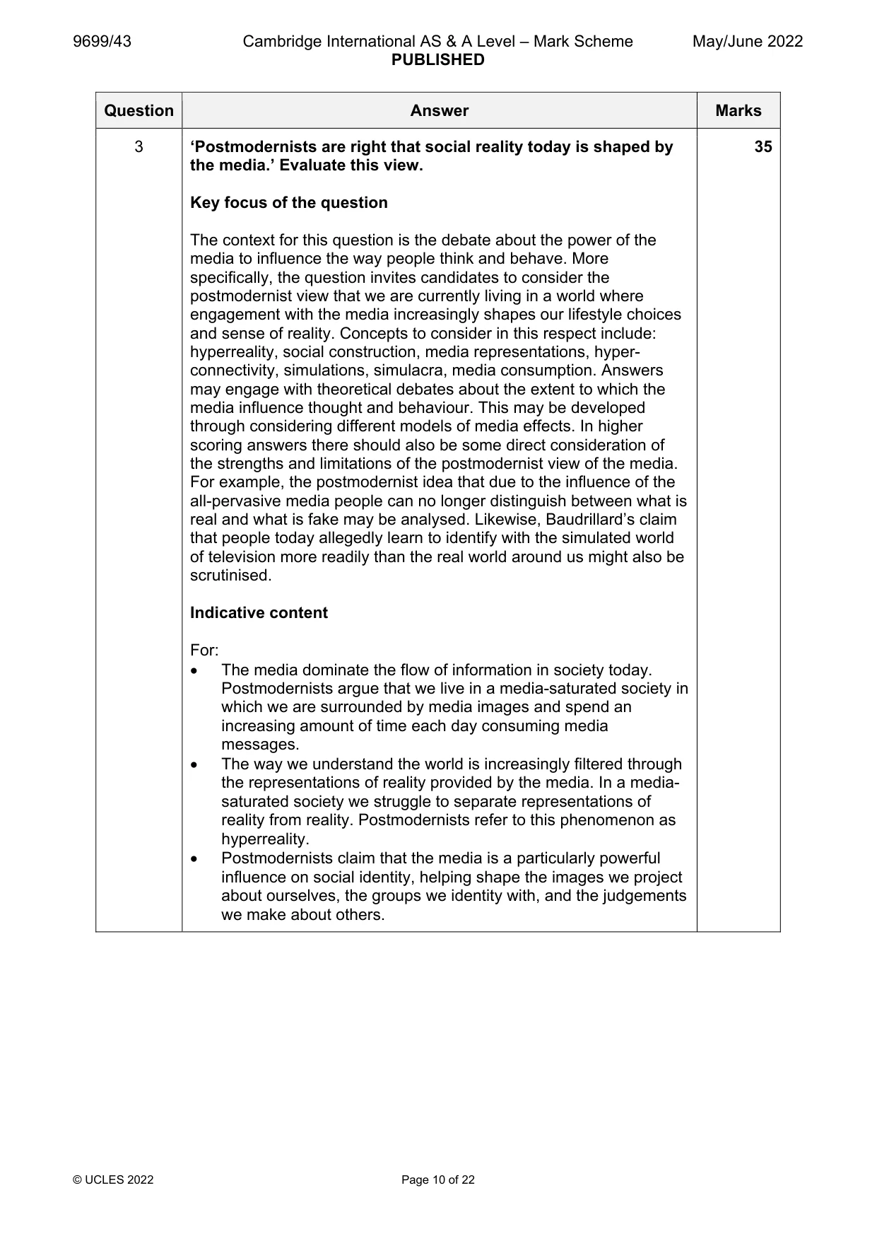 Mark scheme, page 10 of 22