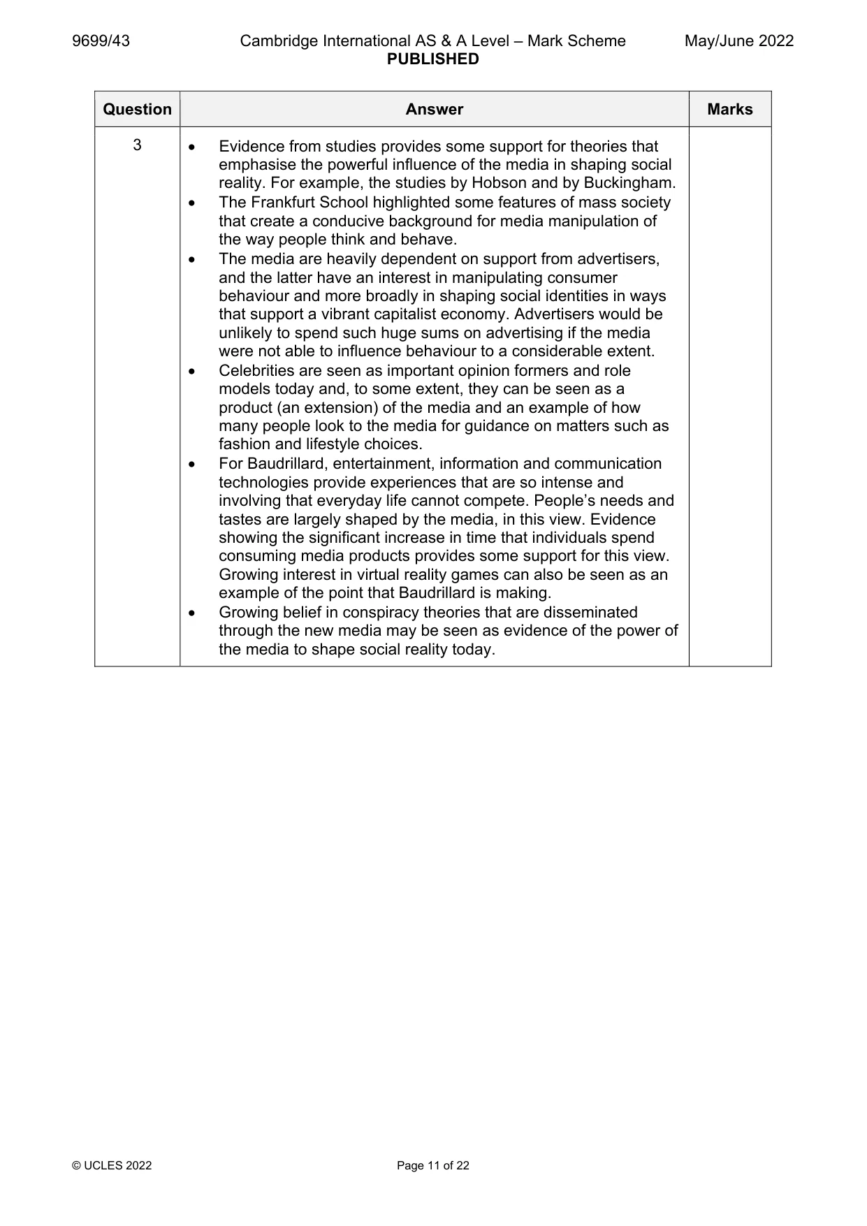 Mark scheme, page 11 of 22