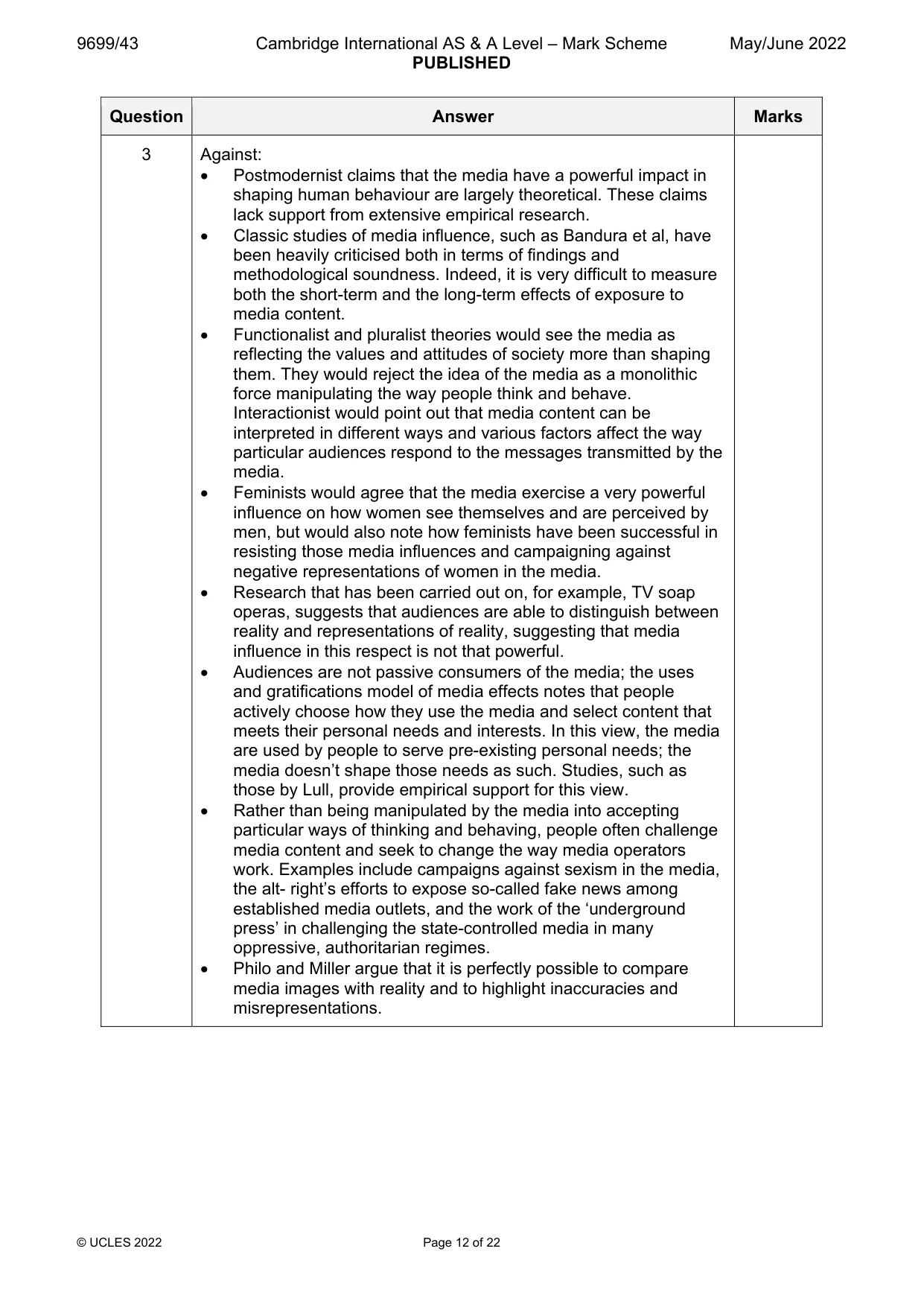 Mark scheme, page 12 of 22