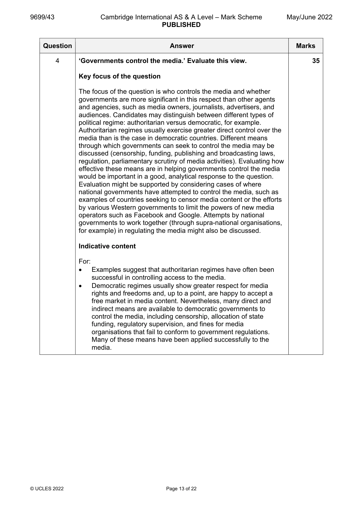 Mark scheme, page 13 of 22