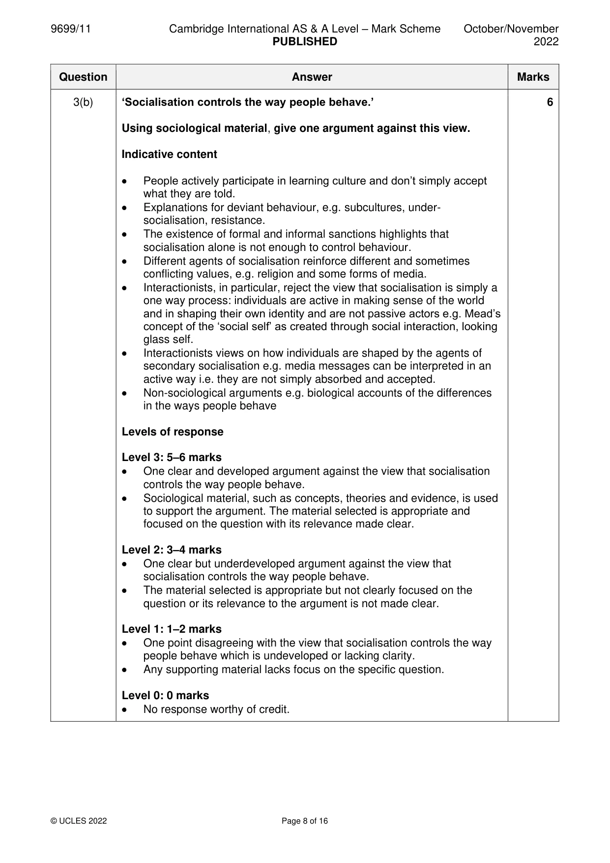Mark scheme, page 8 of 16