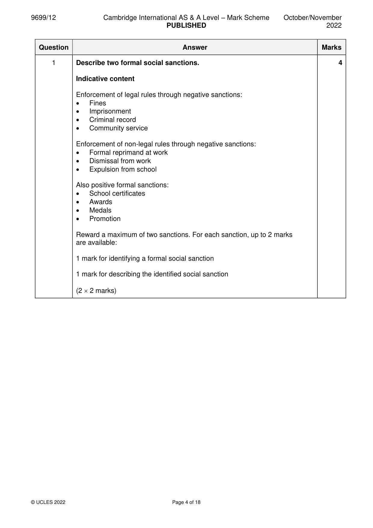 Mark scheme, page 4 of 18