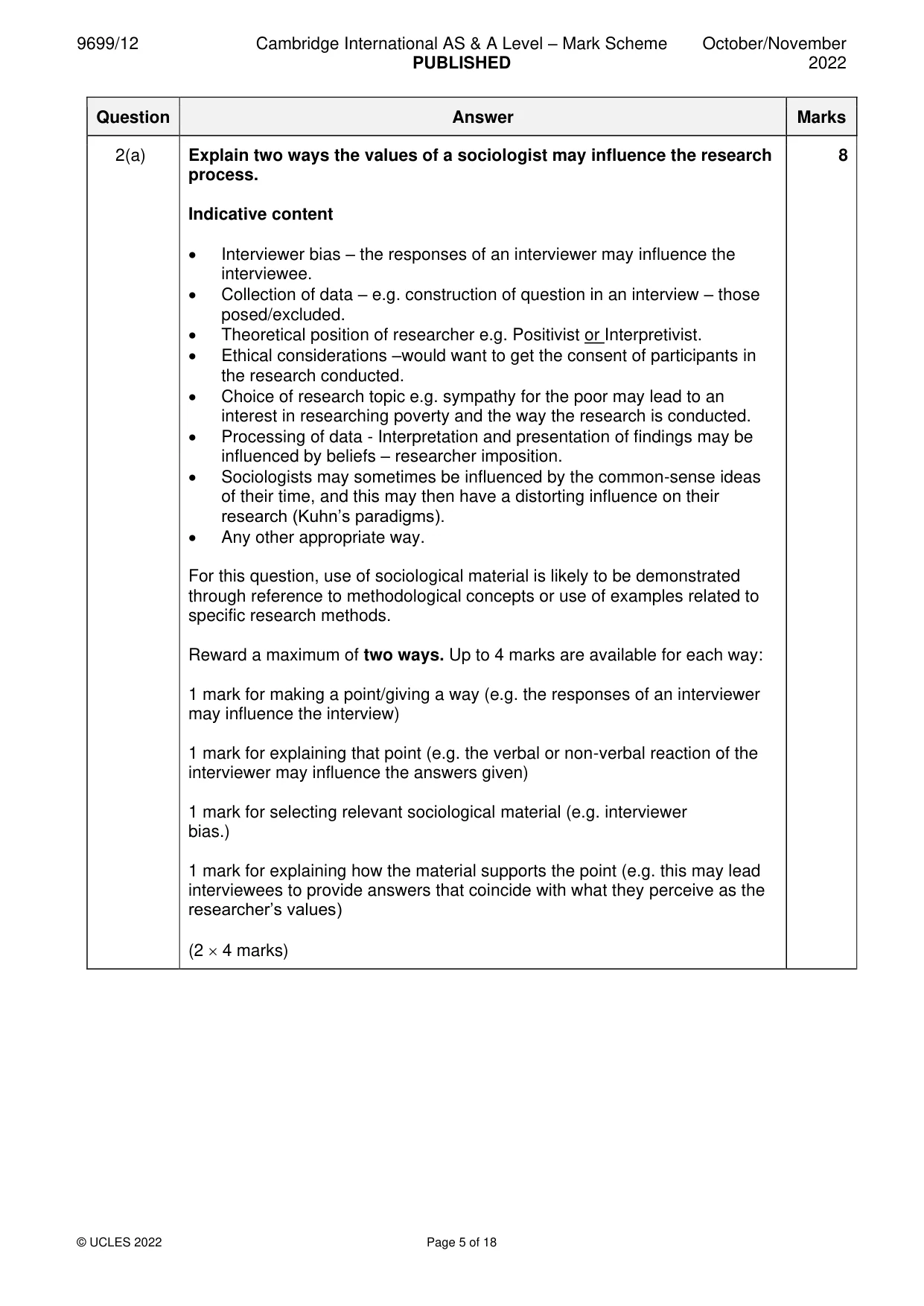 Mark scheme, page 5 of 18