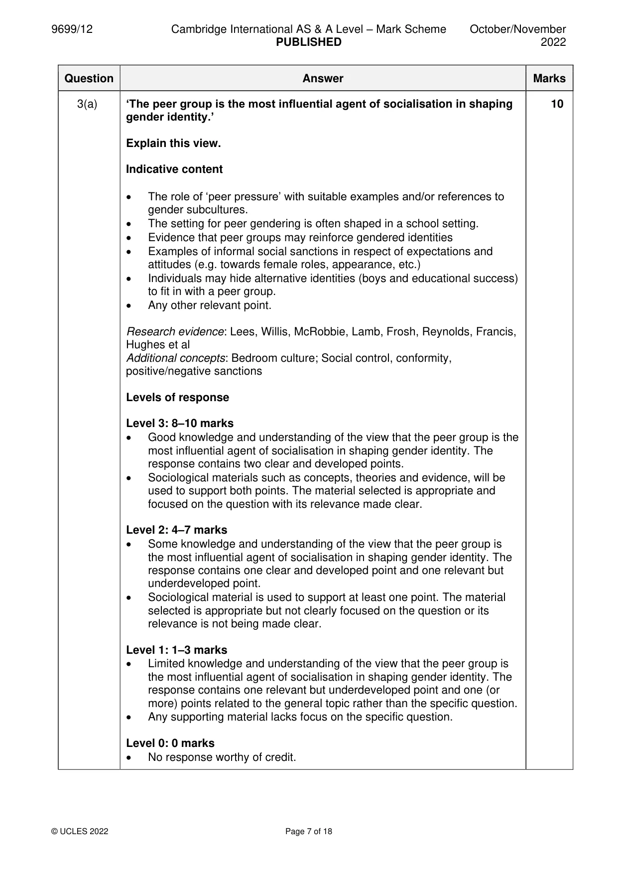 Mark scheme, page 7 of 18