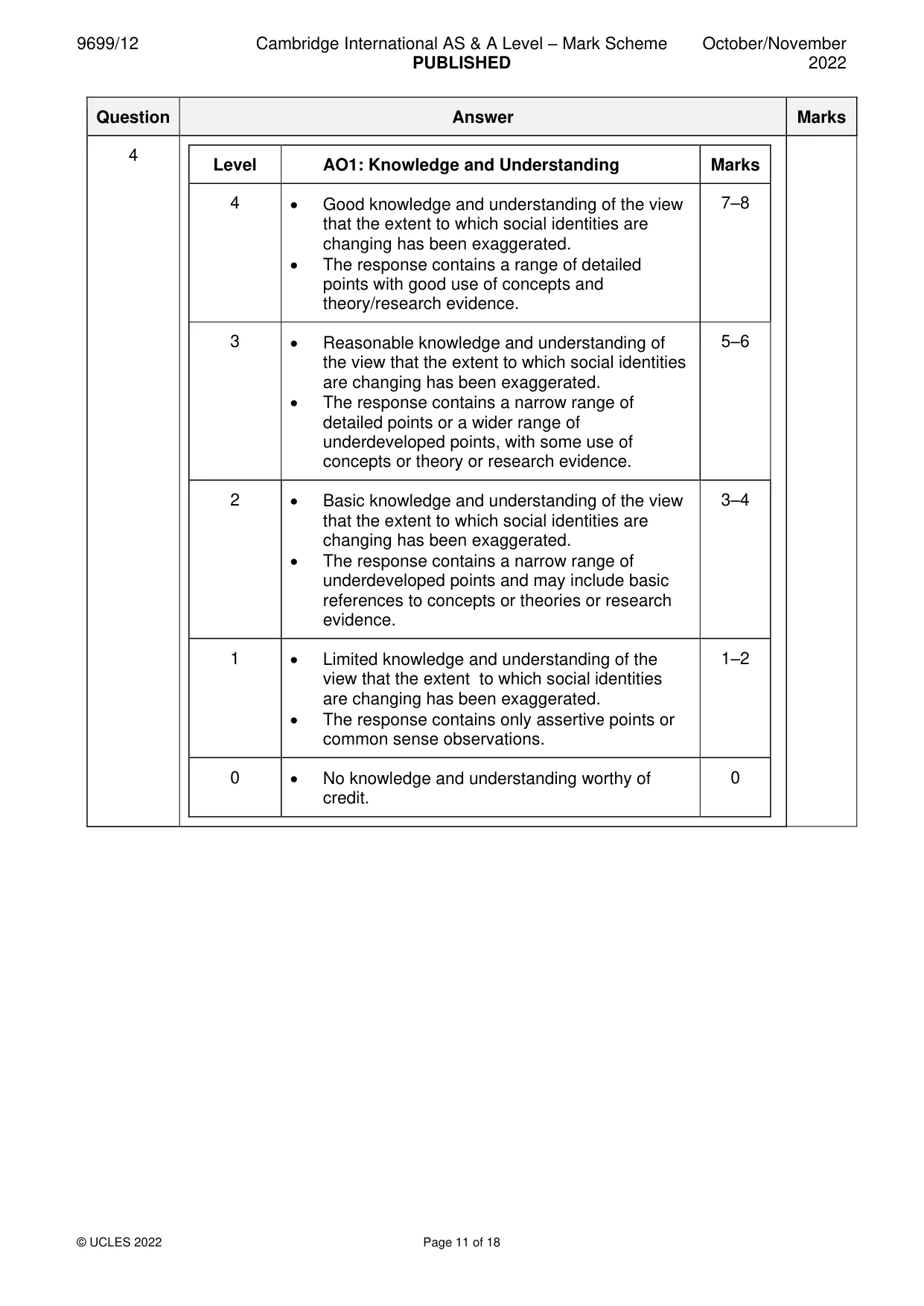 Mark scheme, page 11 of 18