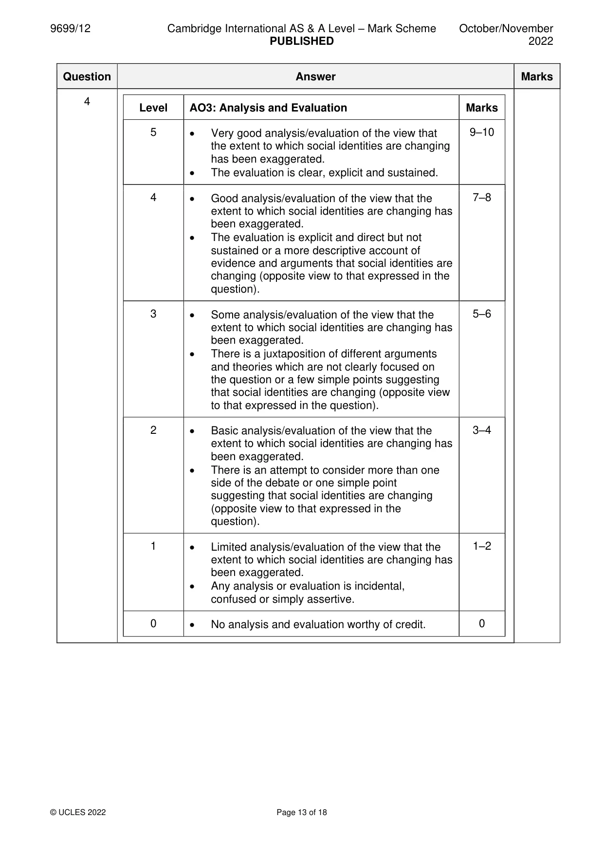 Mark scheme, page 13 of 18