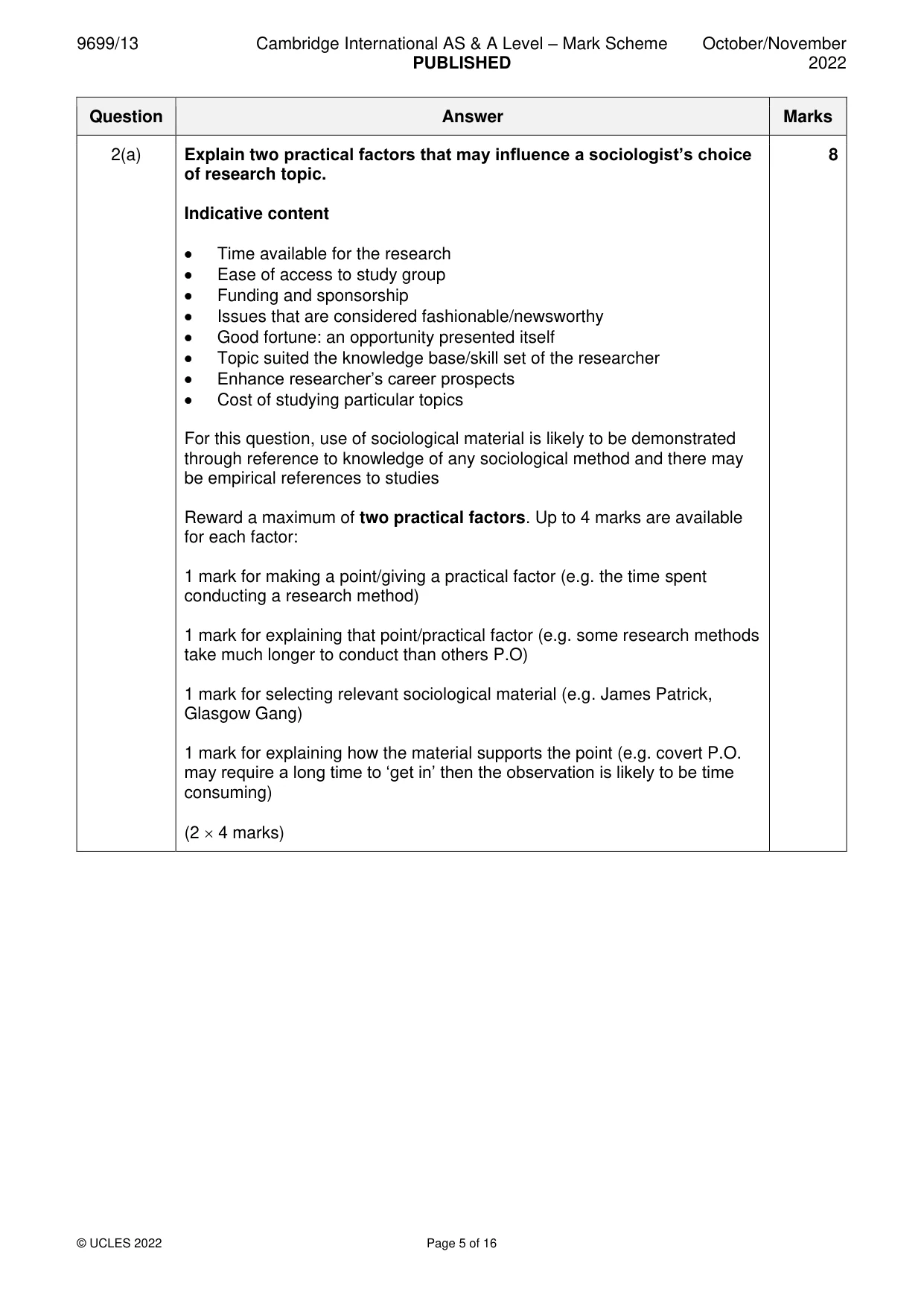 Mark scheme, page 5 of 16