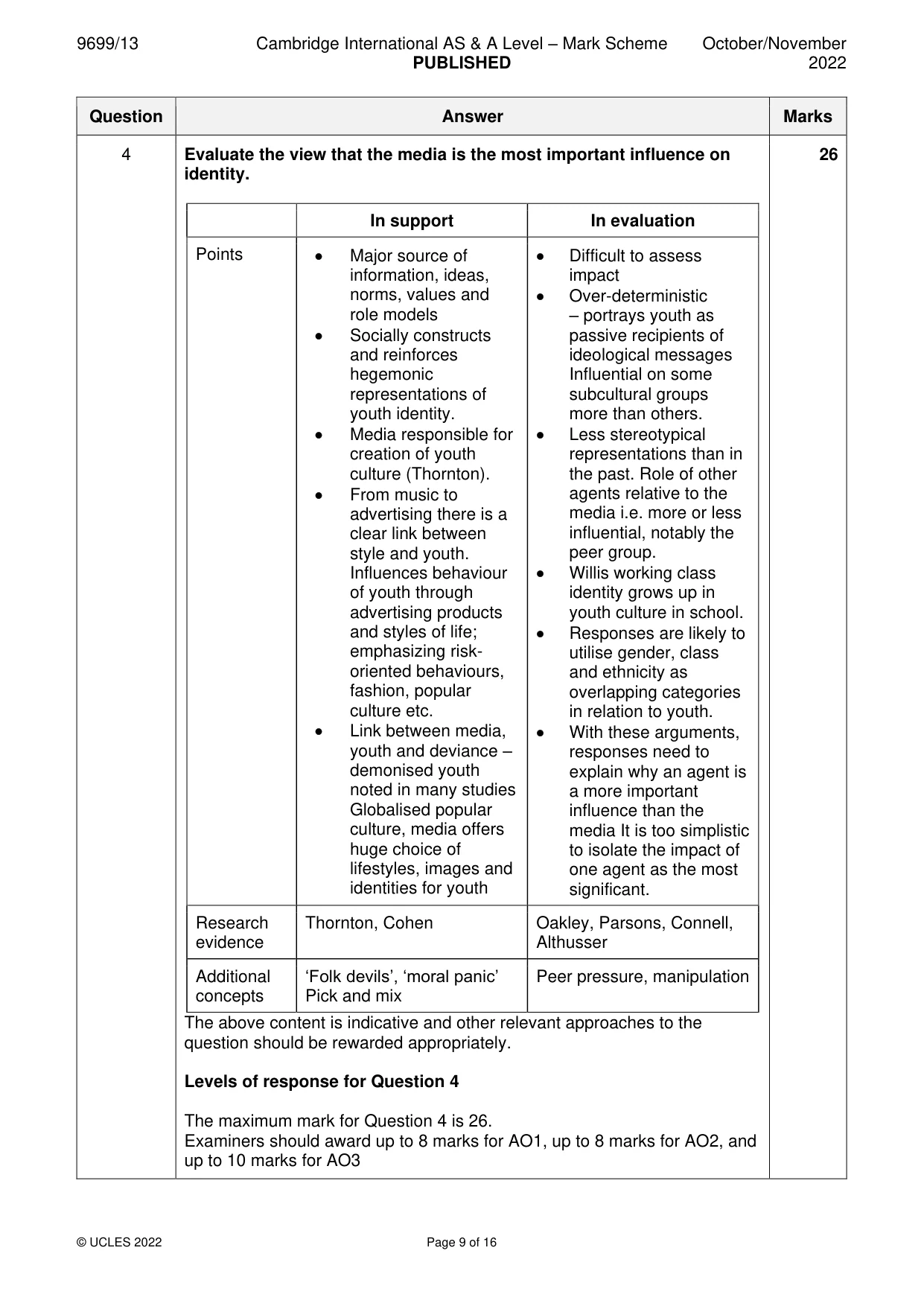 Mark scheme, page 9 of 16