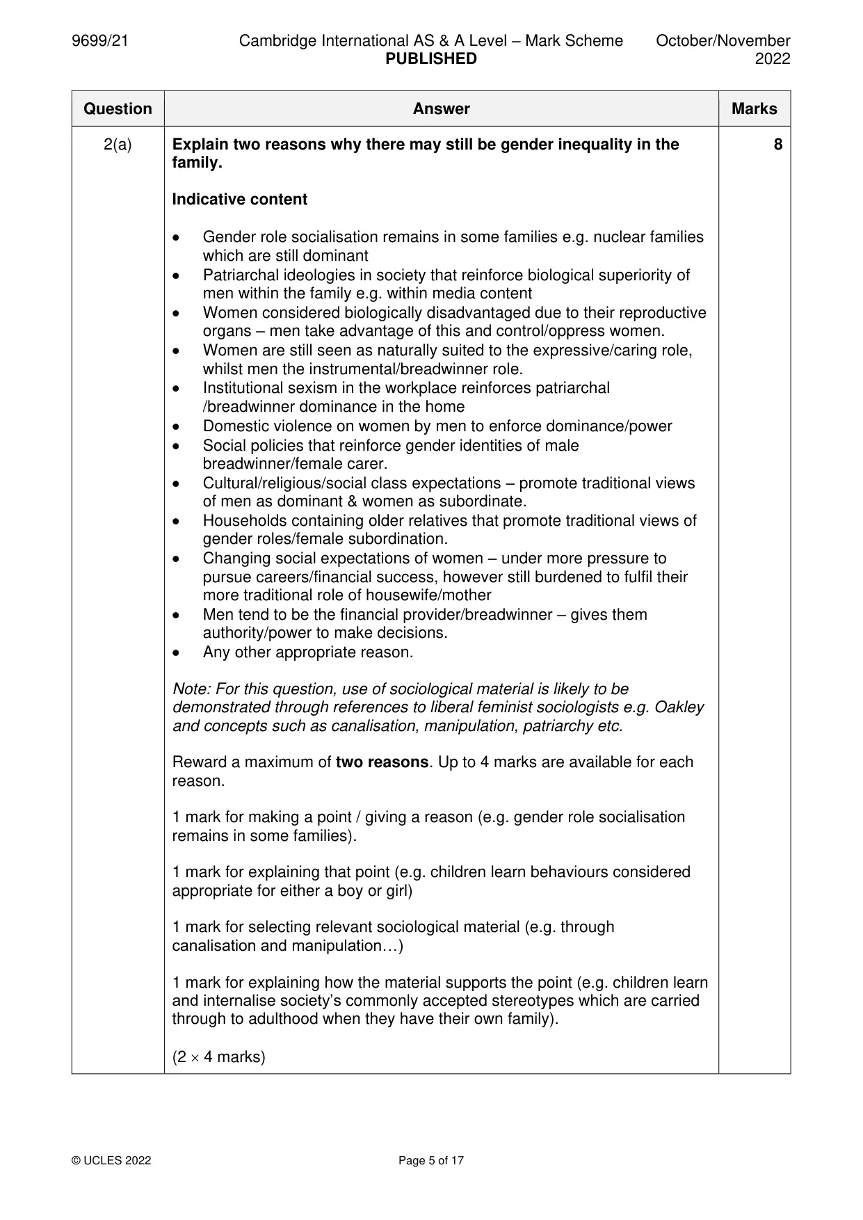 Mark scheme, page 5 of 17