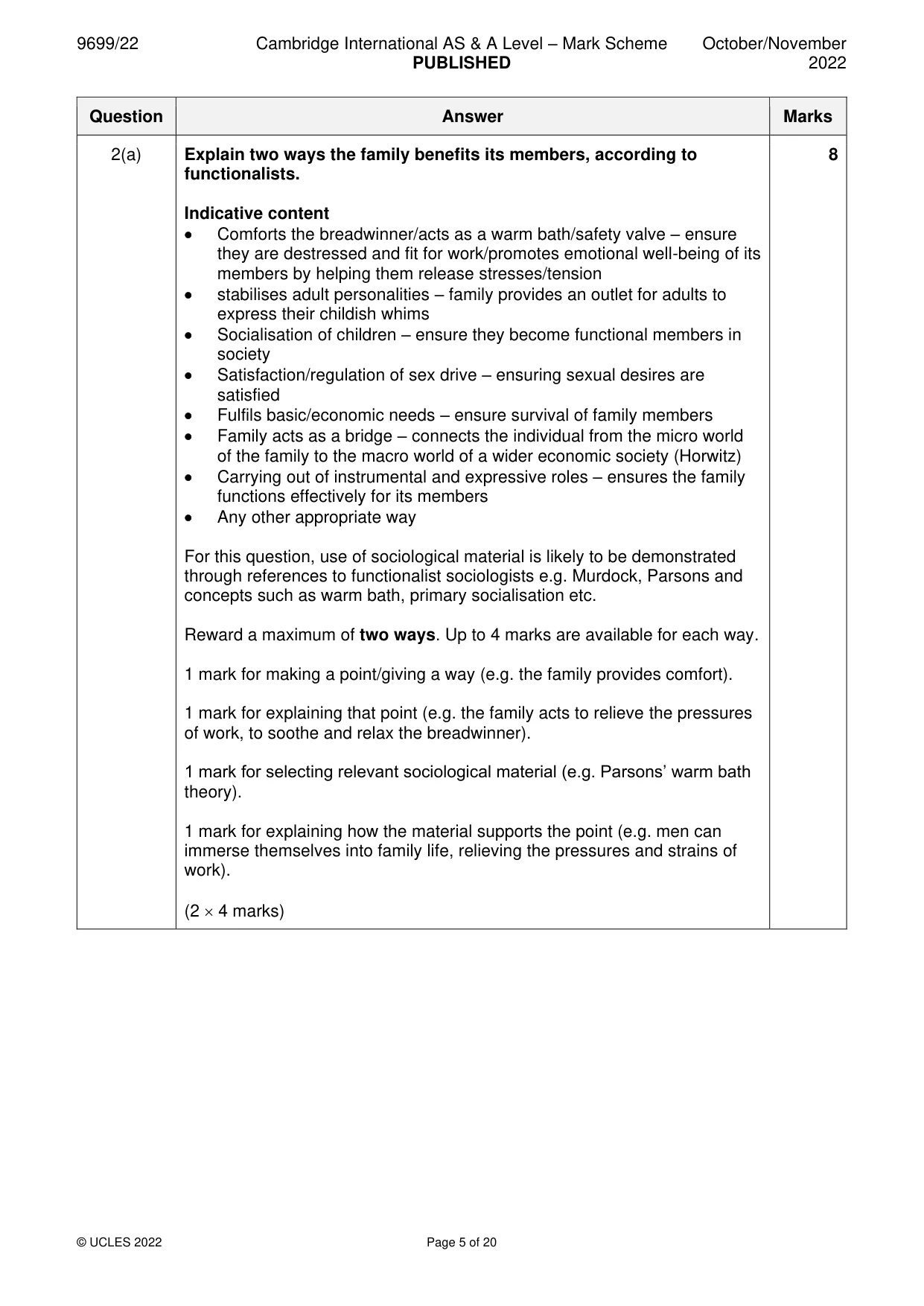 Mark scheme, page 5 of 20