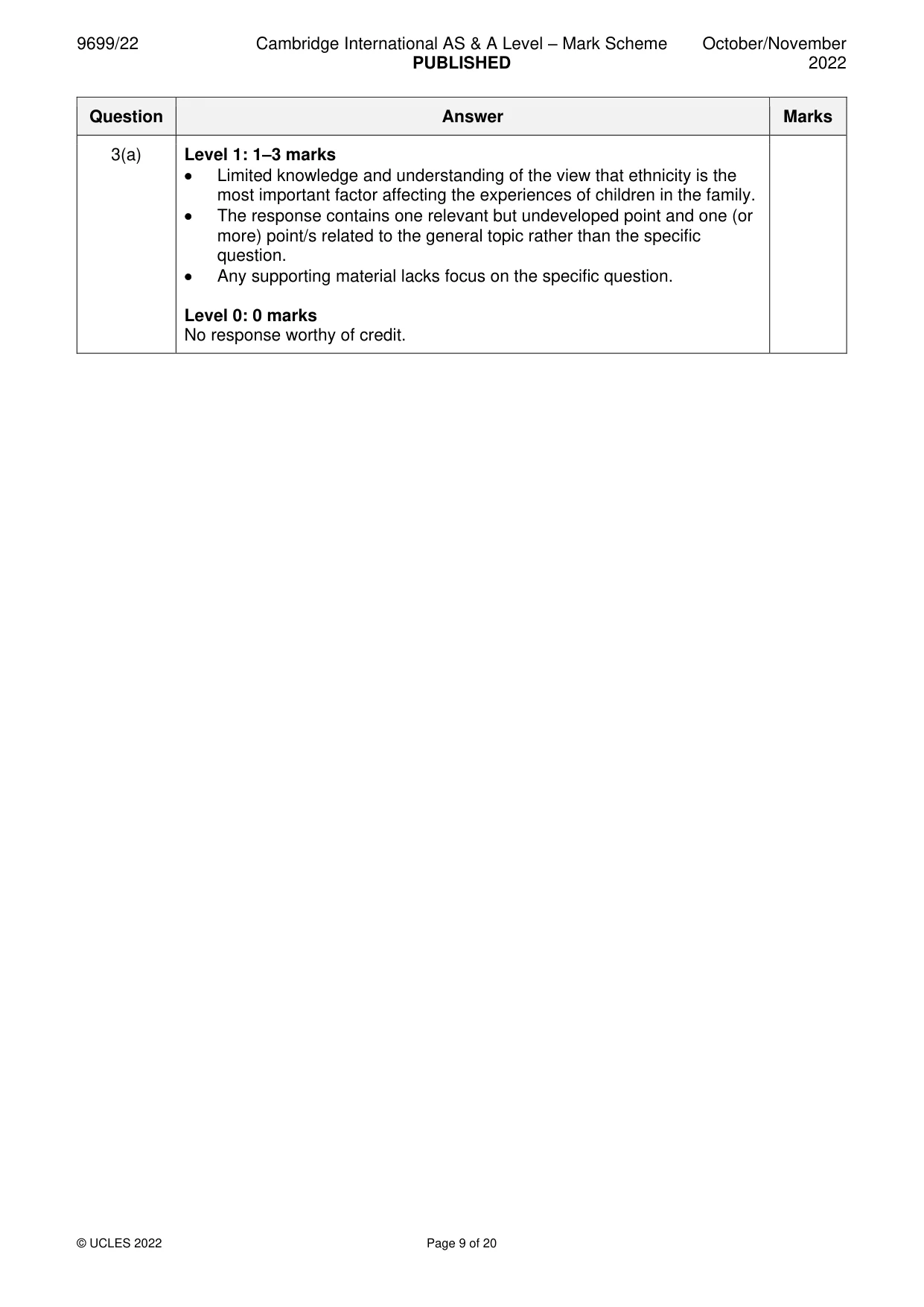 Mark scheme, page 9 of 20