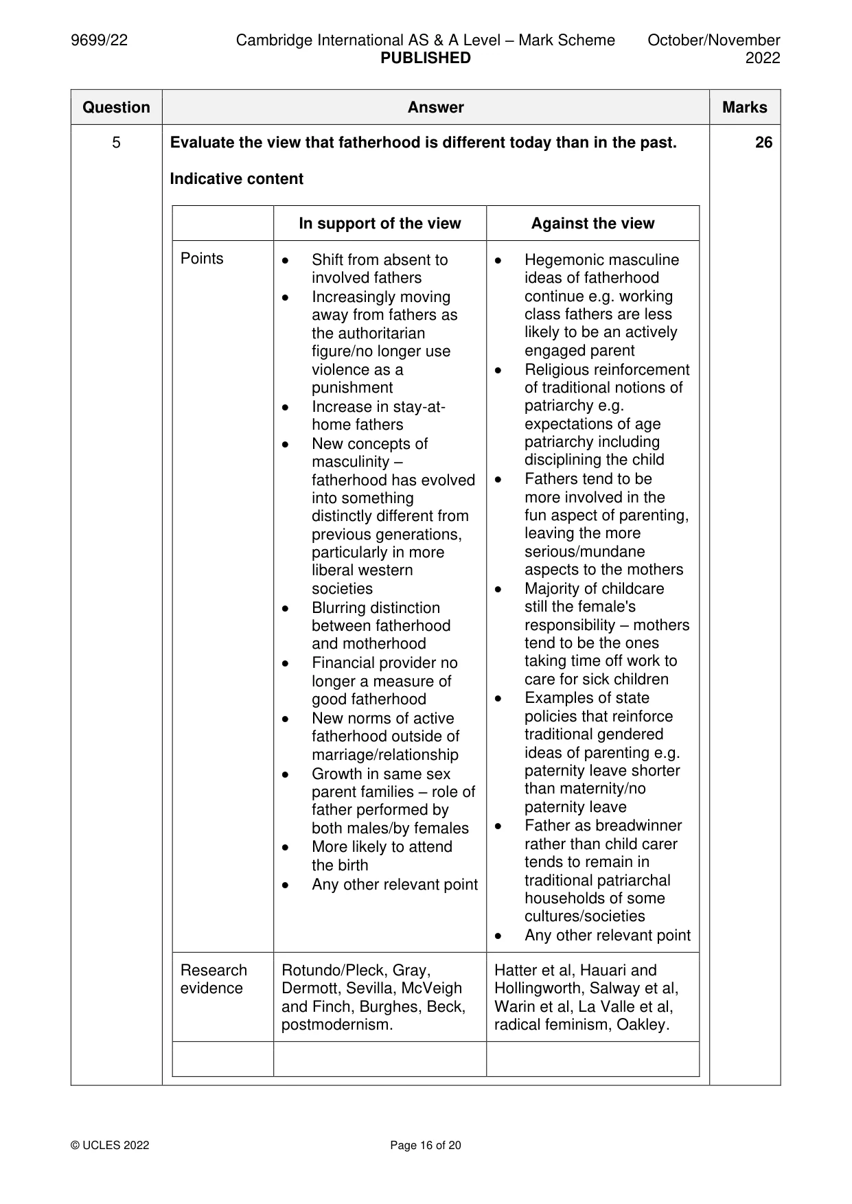 Mark scheme, page 16 of 20