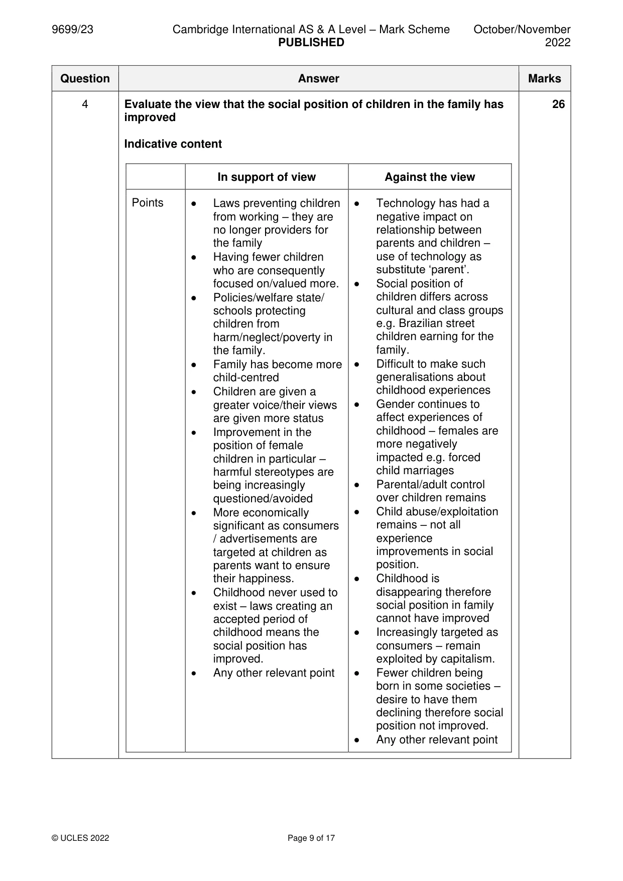 Mark scheme, page 9 of 17