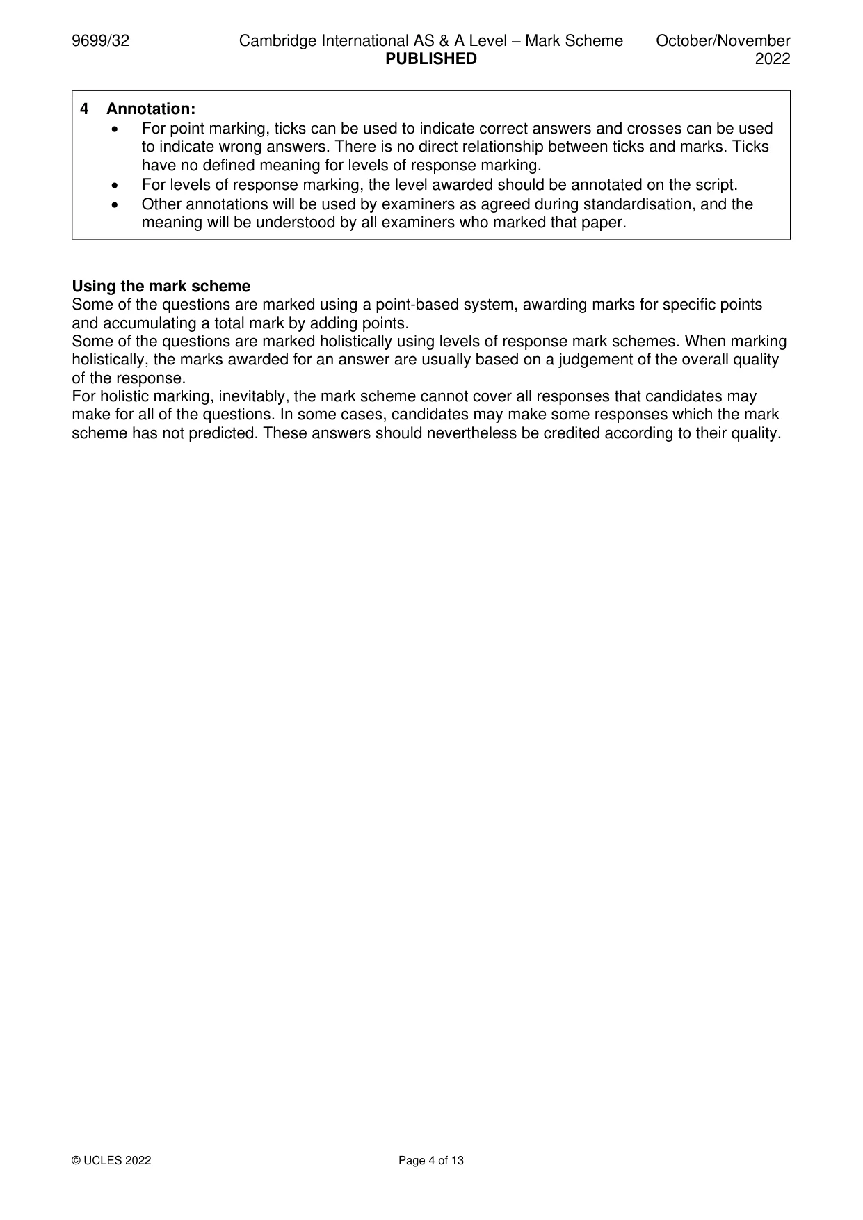 Mark scheme, page 4 of 13