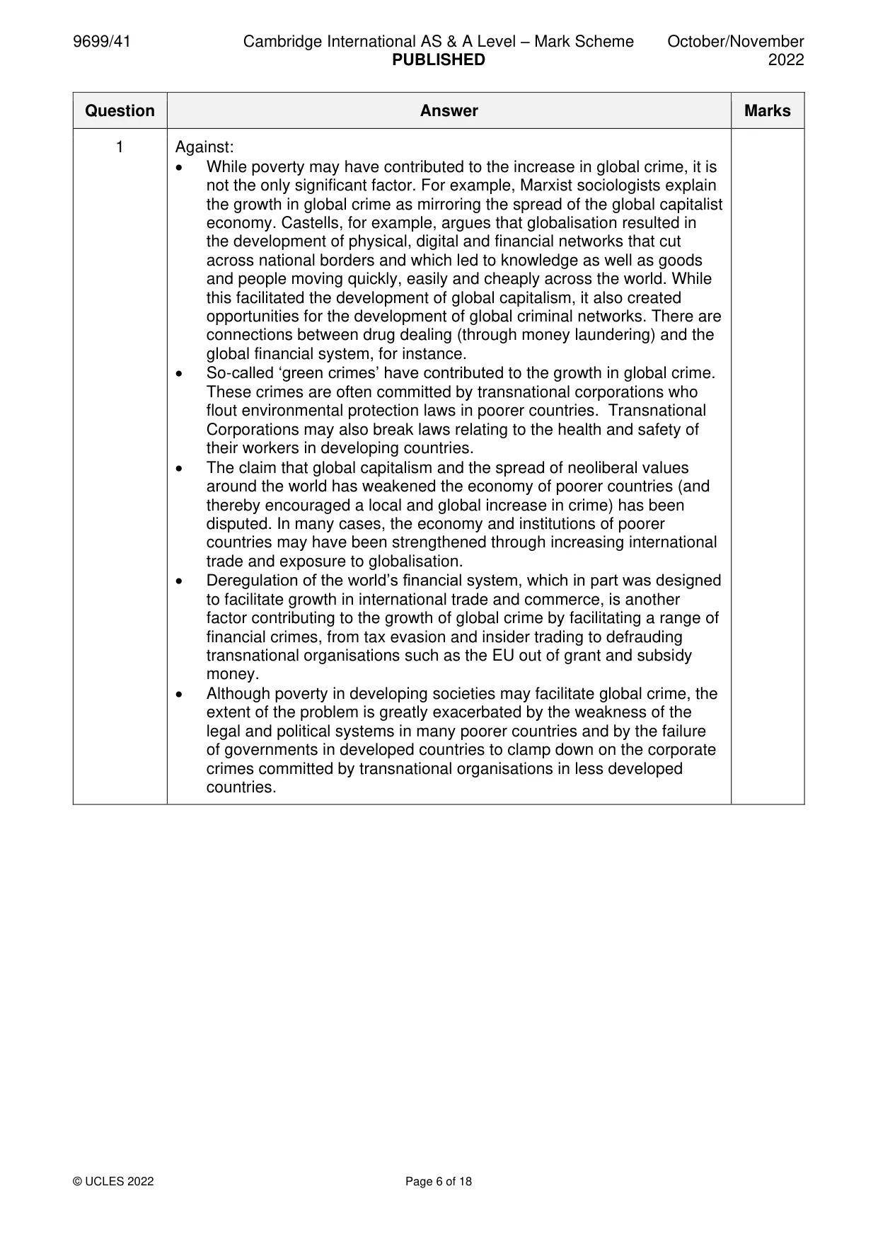 Mark scheme, page 6 of 18