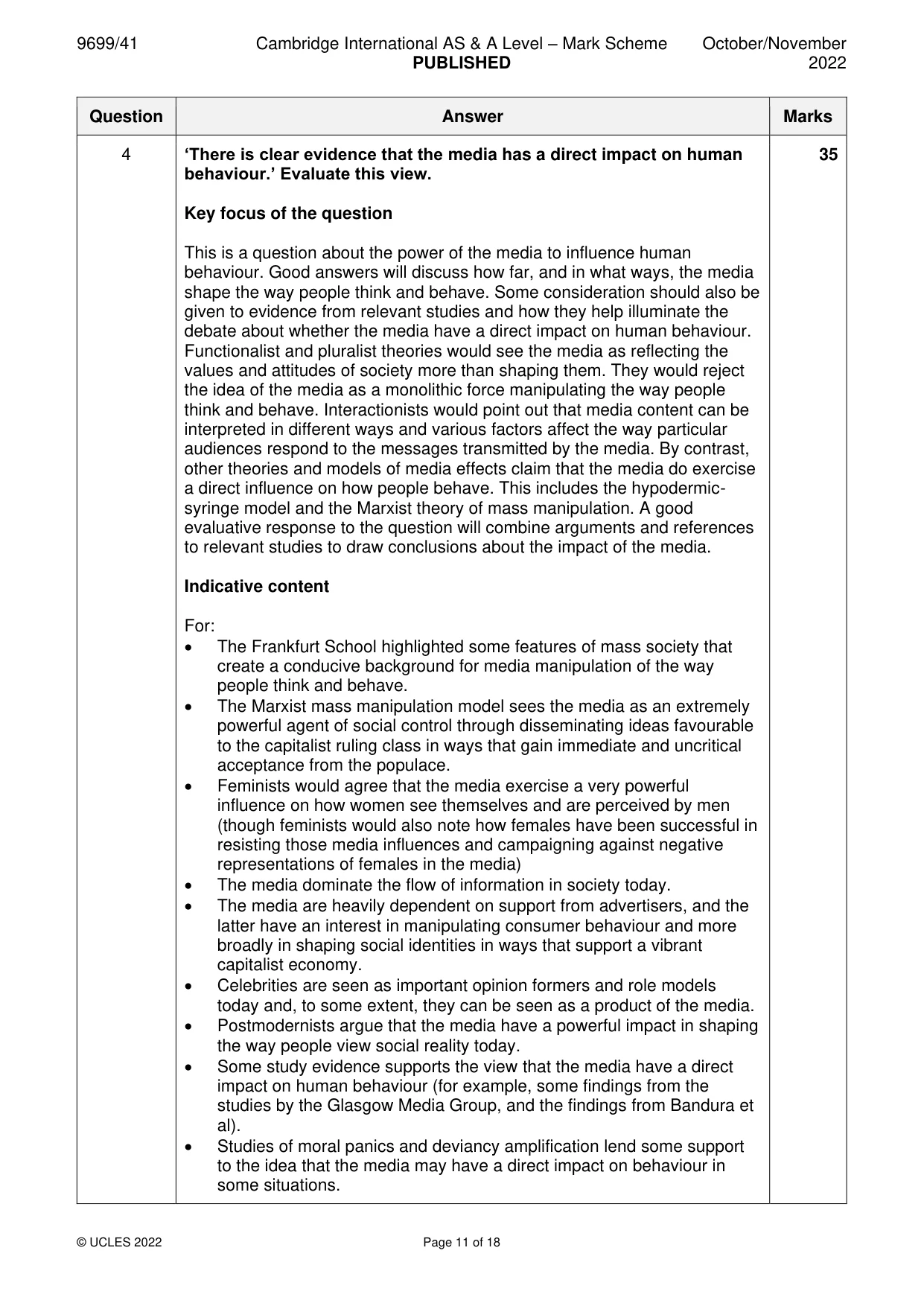 Mark scheme, page 11 of 18