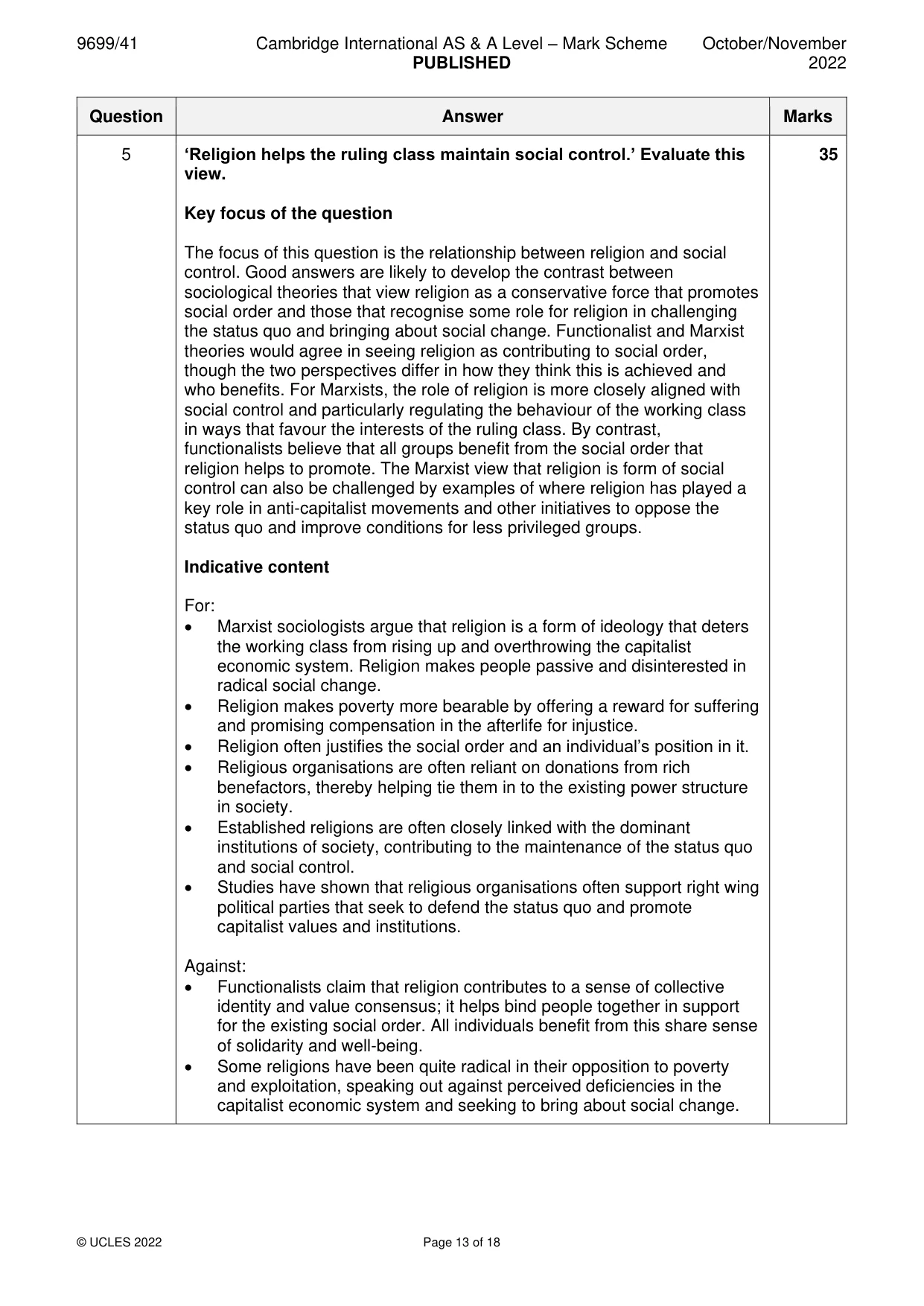 Mark scheme, page 13 of 18