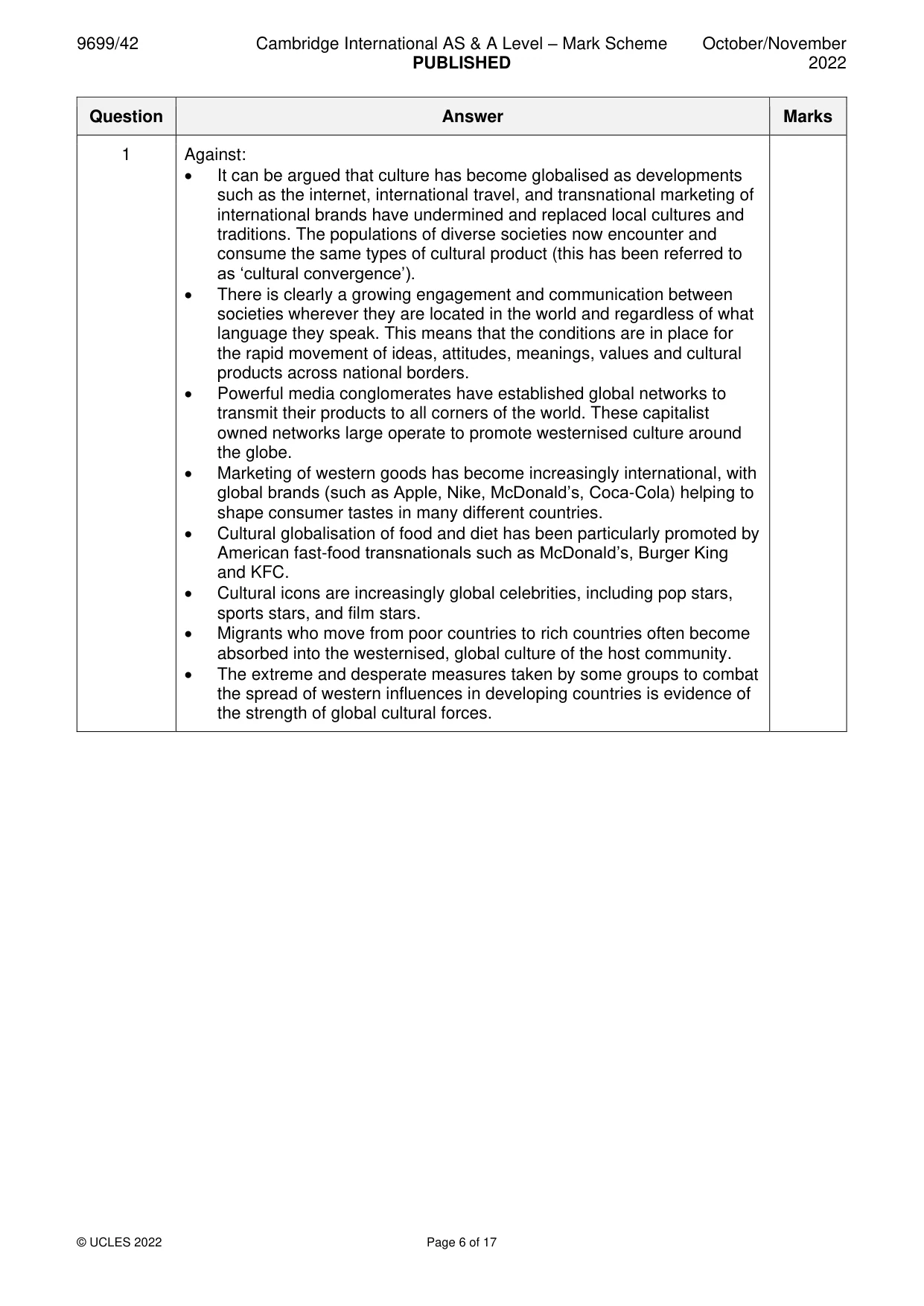 Mark scheme, page 6 of 17
