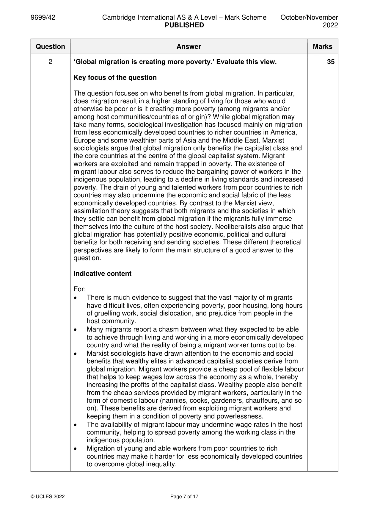 Mark scheme, page 7 of 17