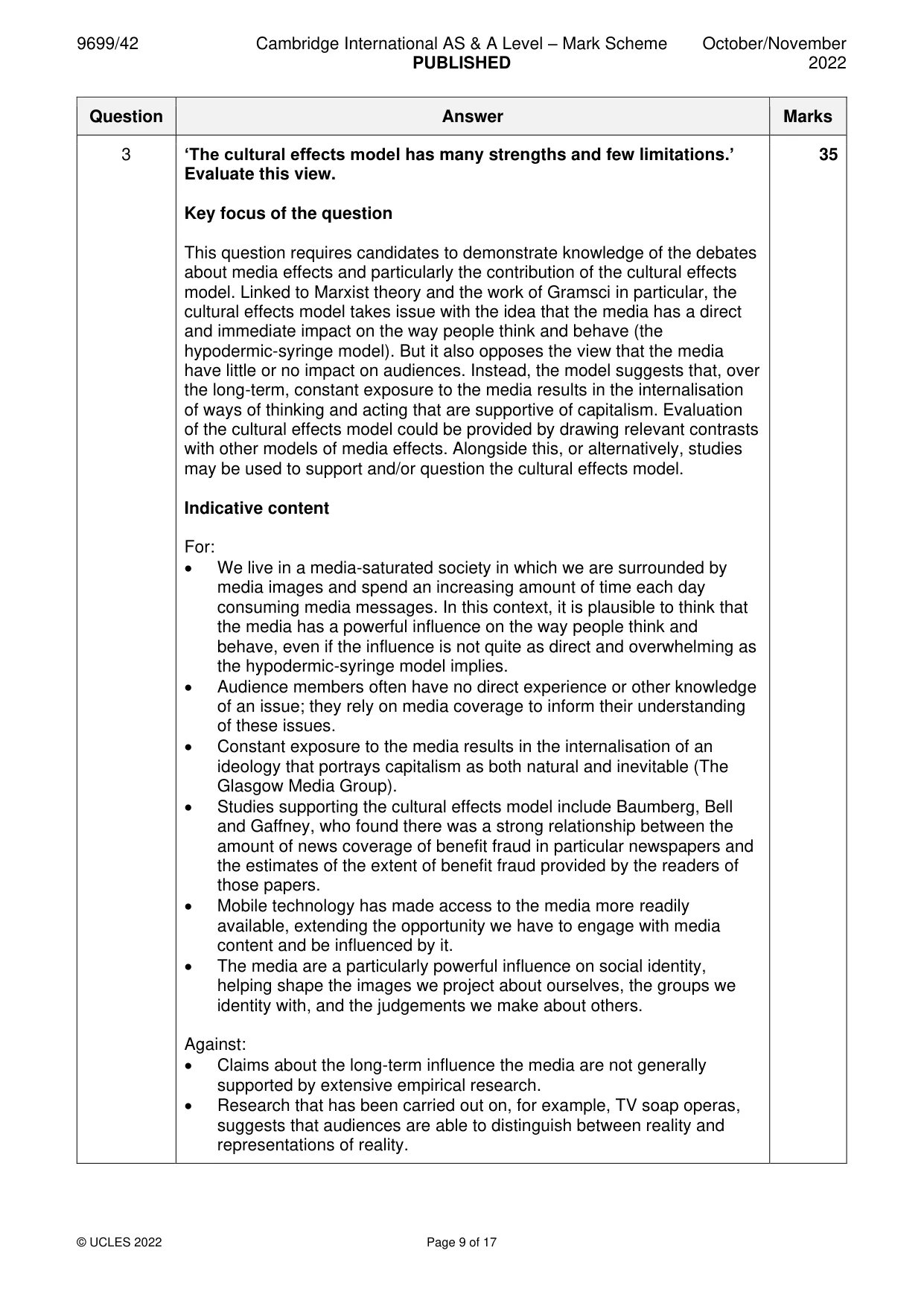 Mark scheme, page 9 of 17