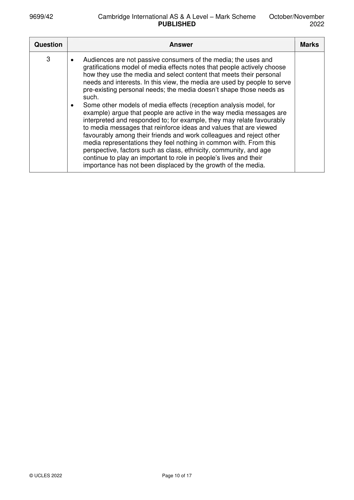 Mark scheme, page 10 of 17