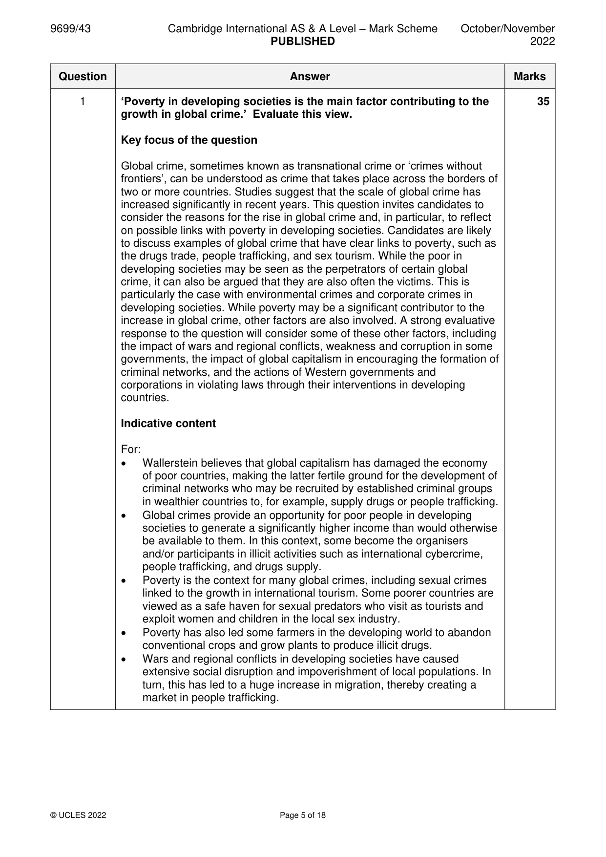Mark scheme, page 5 of 18