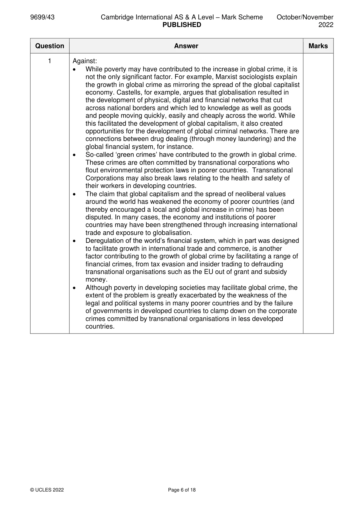Mark scheme, page 6 of 18
