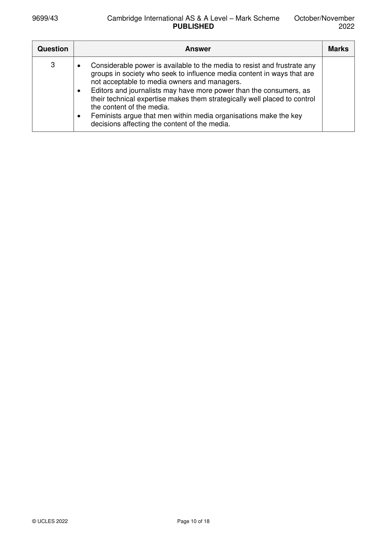 Mark scheme, page 10 of 18