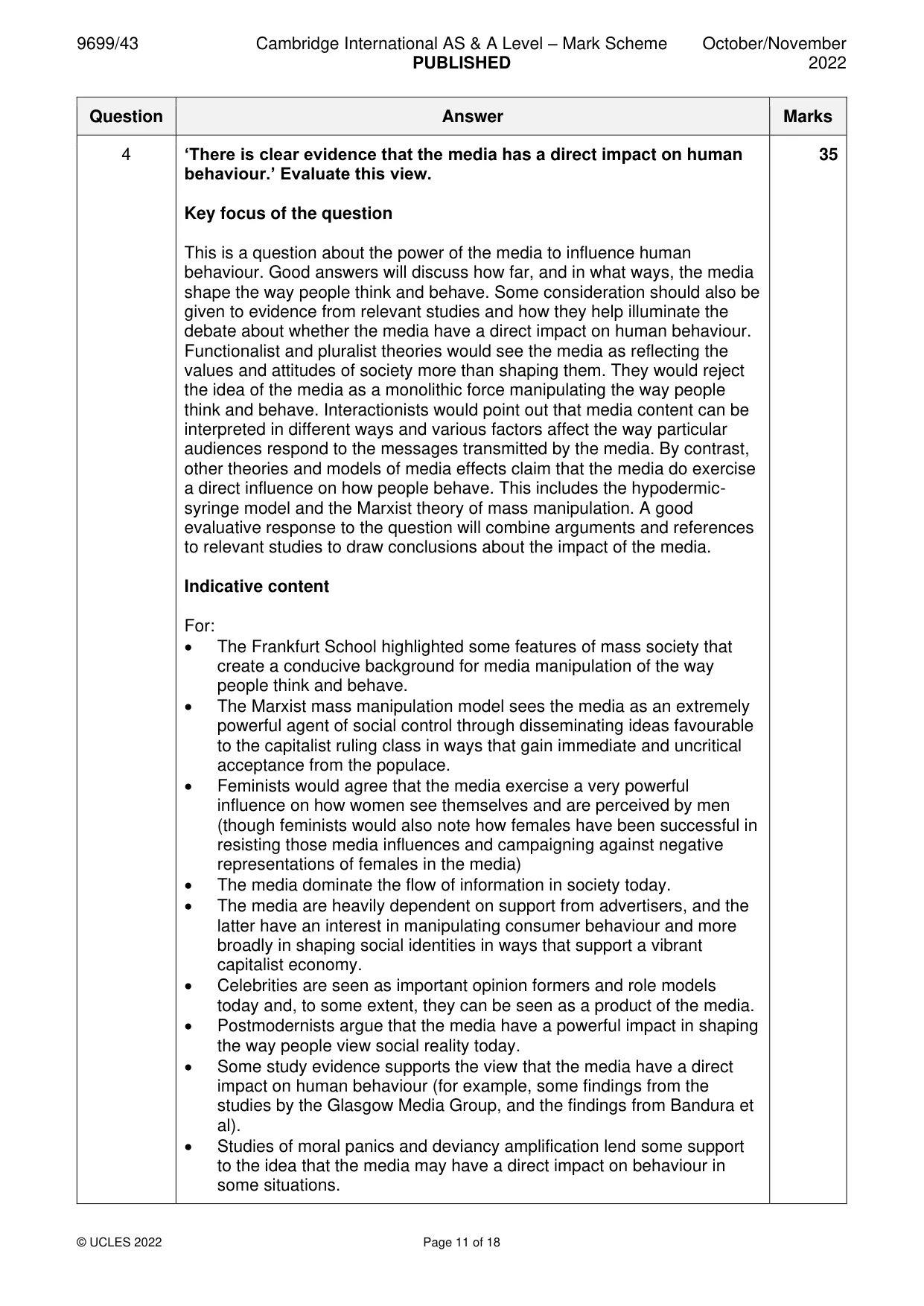 Mark scheme, page 11 of 18