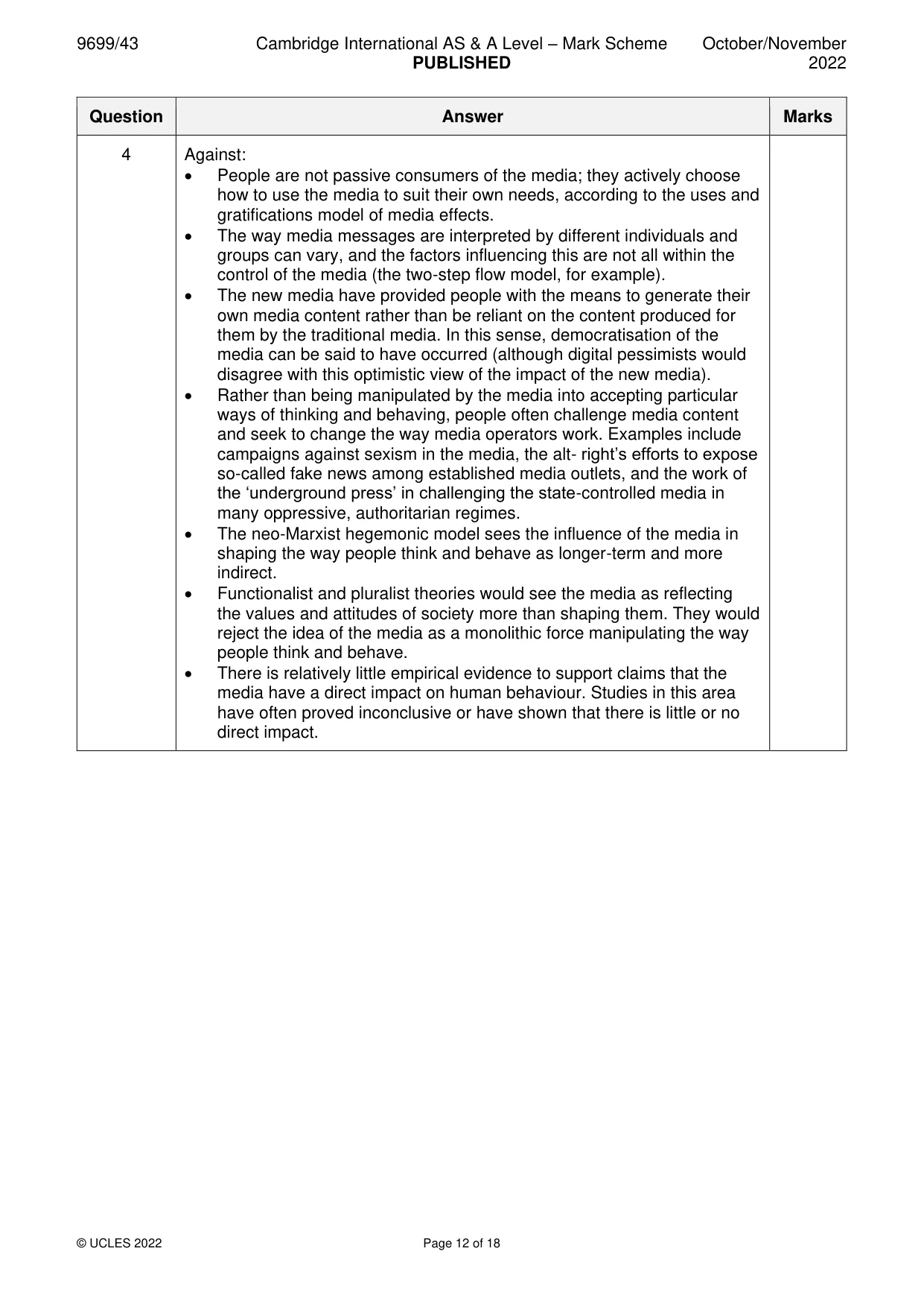 Mark scheme, page 12 of 18