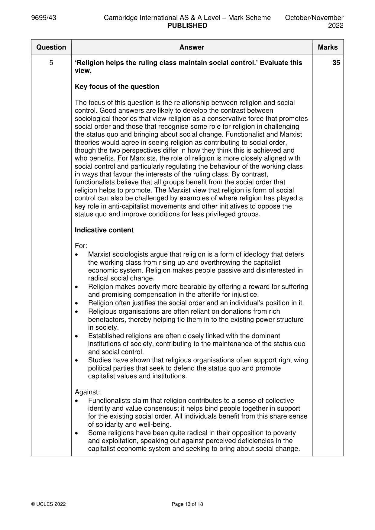 Mark scheme, page 13 of 18