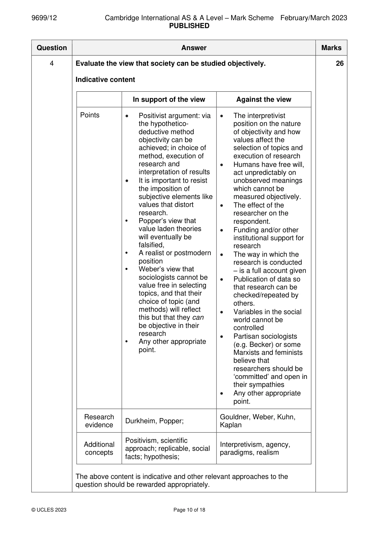 Mark scheme, page 10 of 18