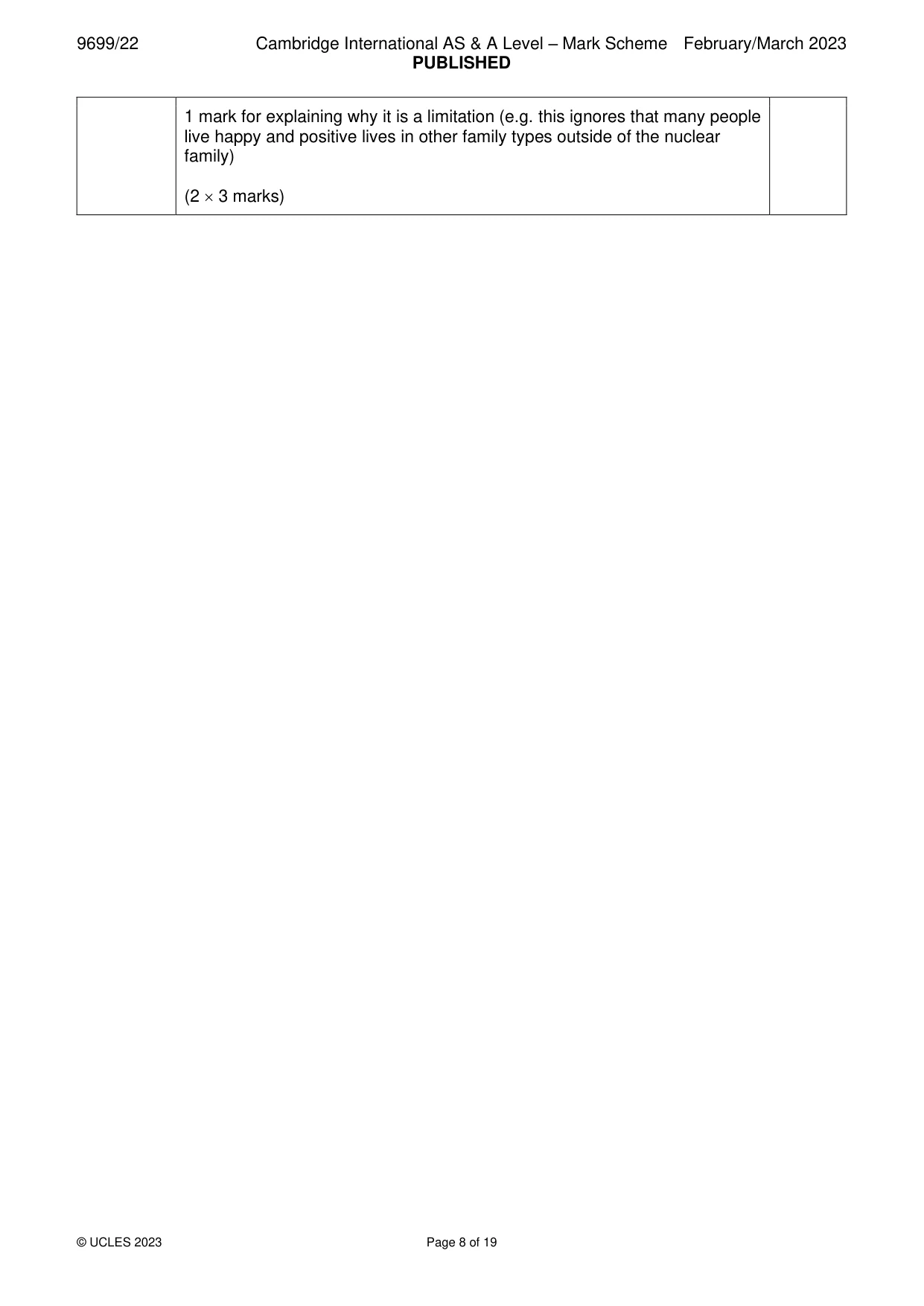 Mark scheme, page 8 of 19