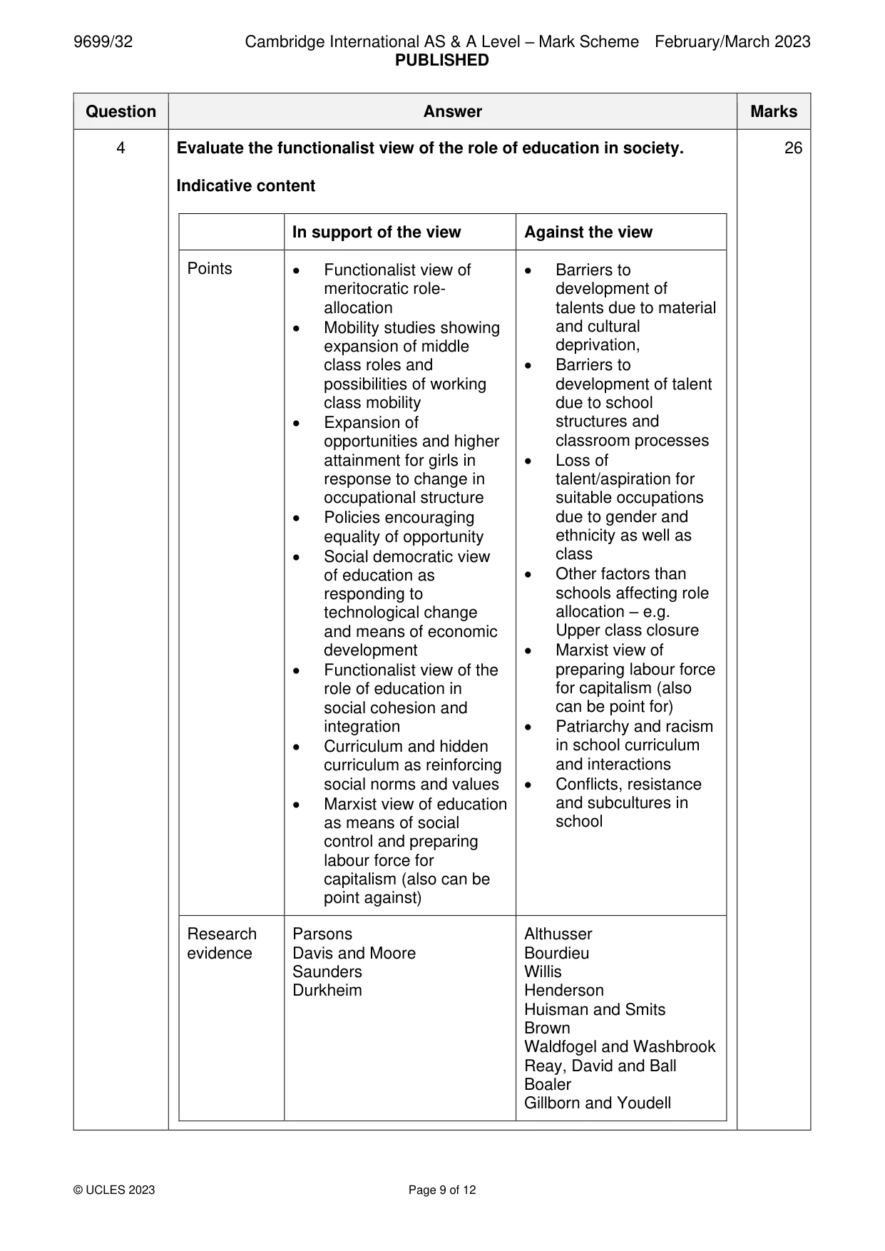 Mark scheme, page 9 of 12