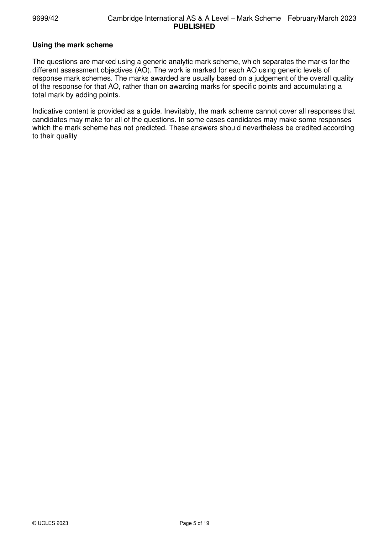 Mark scheme, page 5 of 19