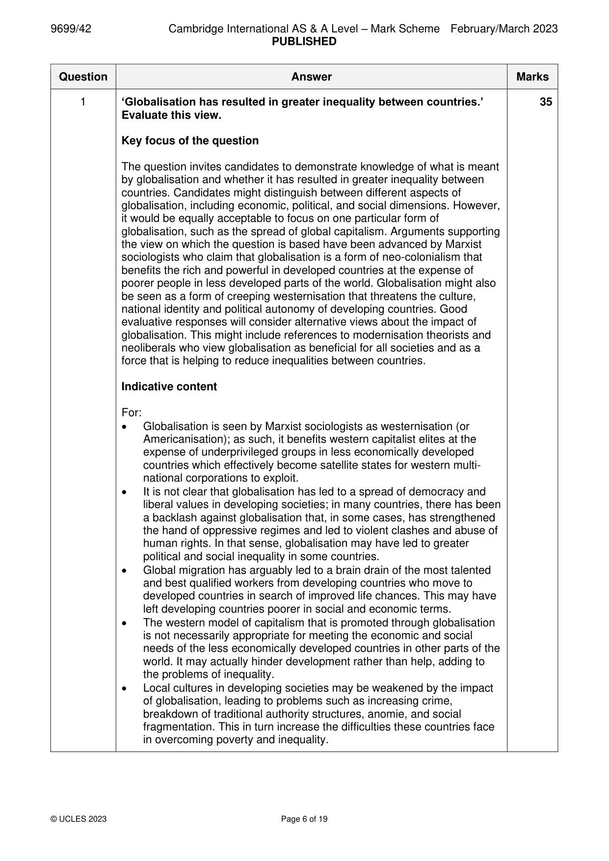Mark scheme, page 6 of 19