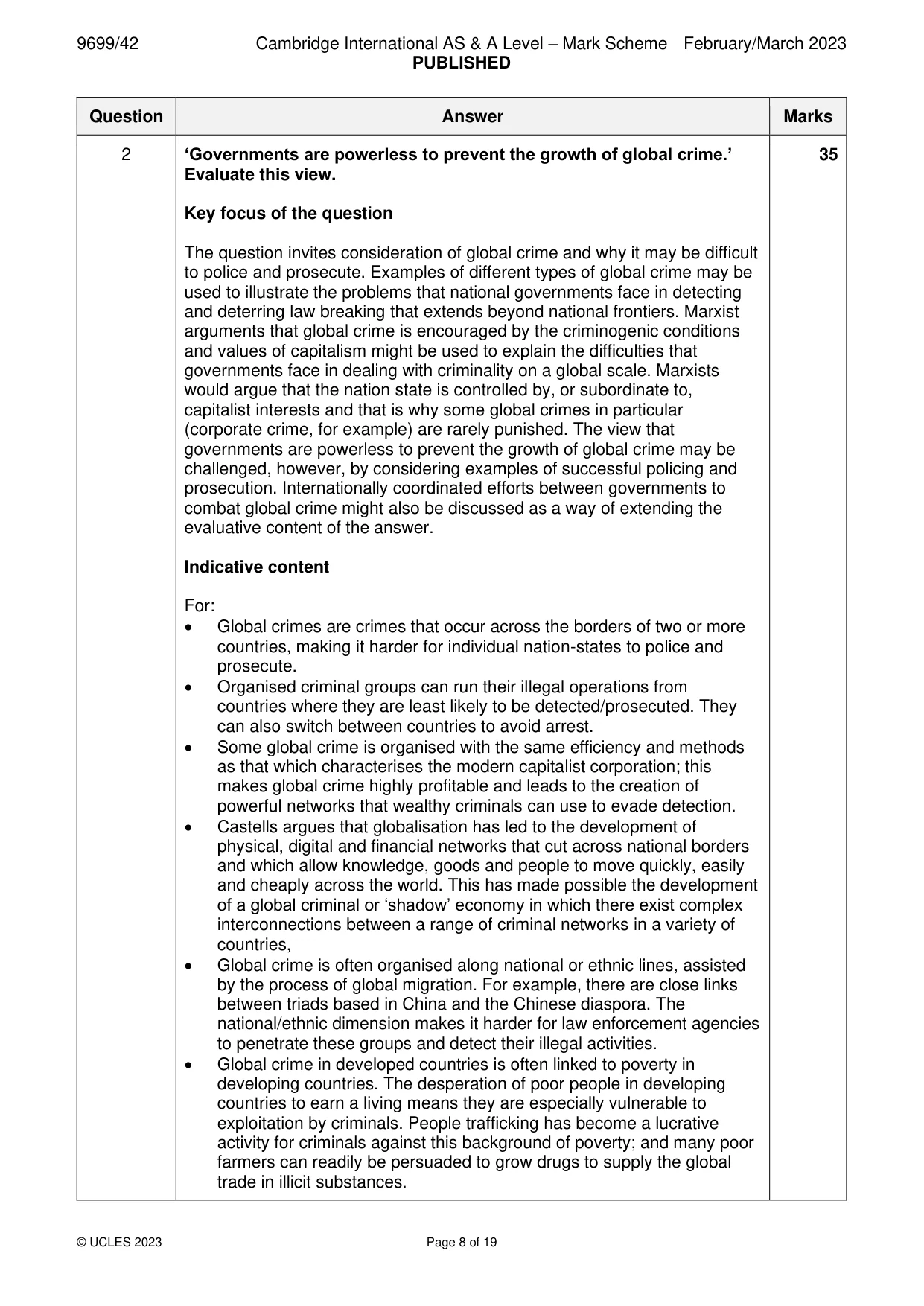 Mark scheme, page 8 of 19