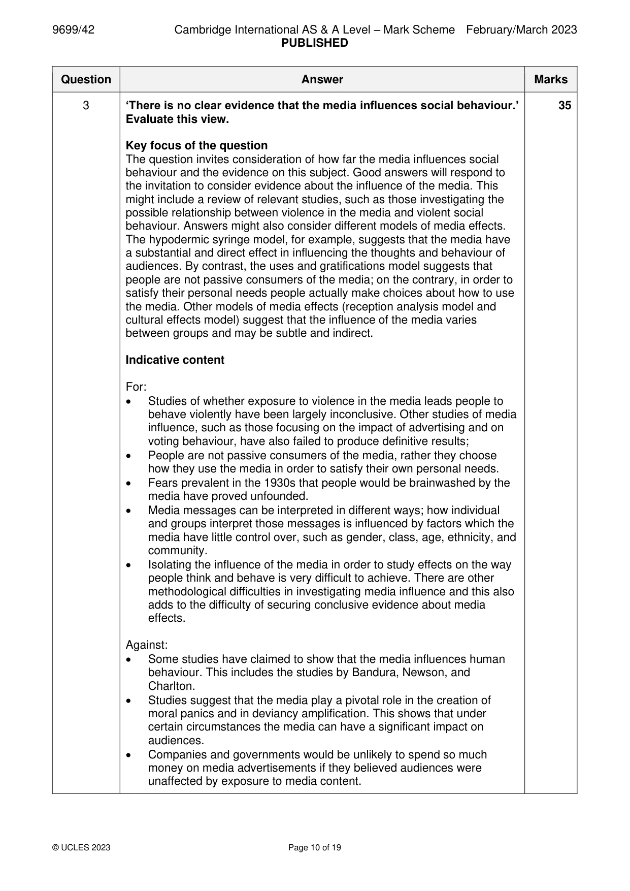 Mark scheme, page 10 of 19