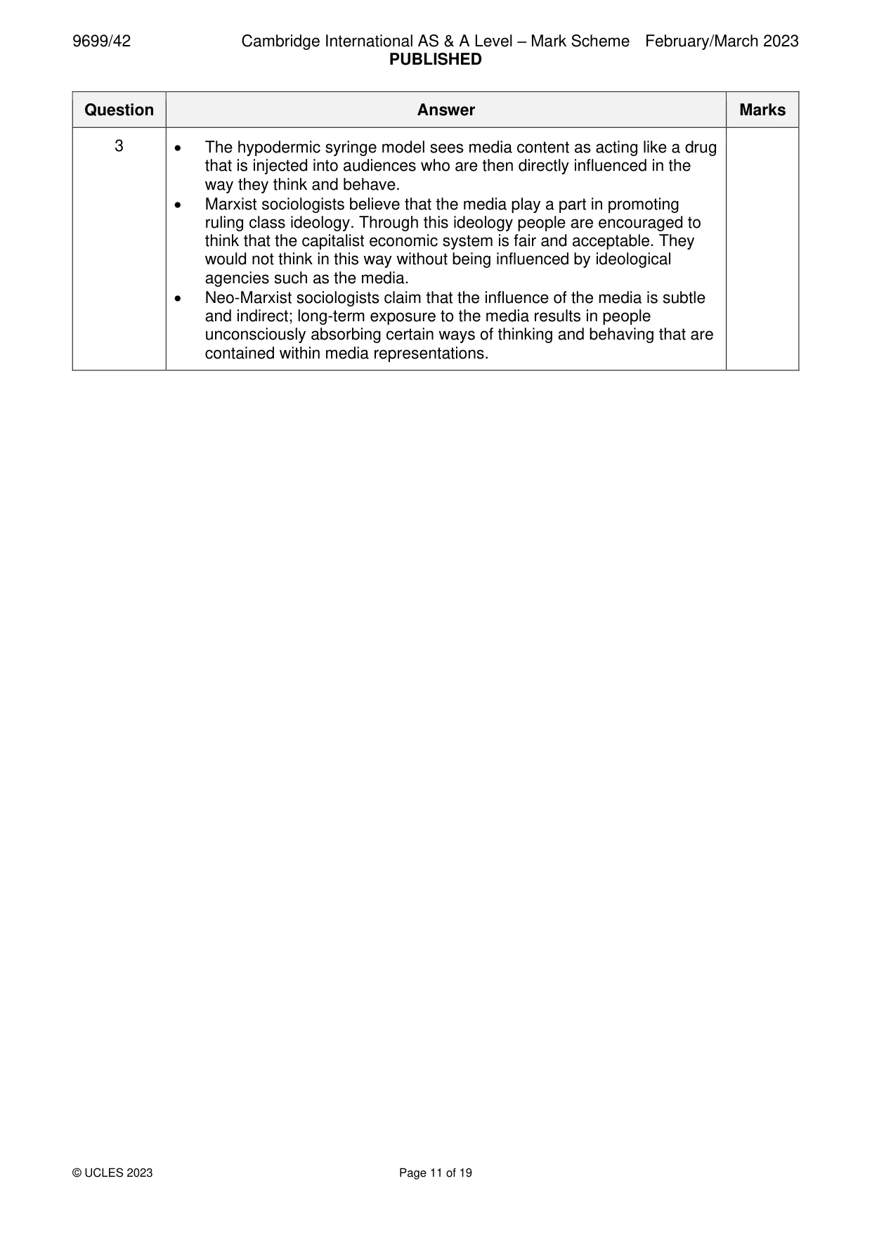 Mark scheme, page 11 of 19
