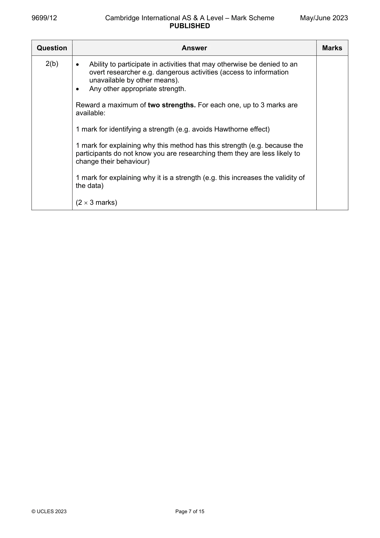 Mark scheme, page 7 of 15