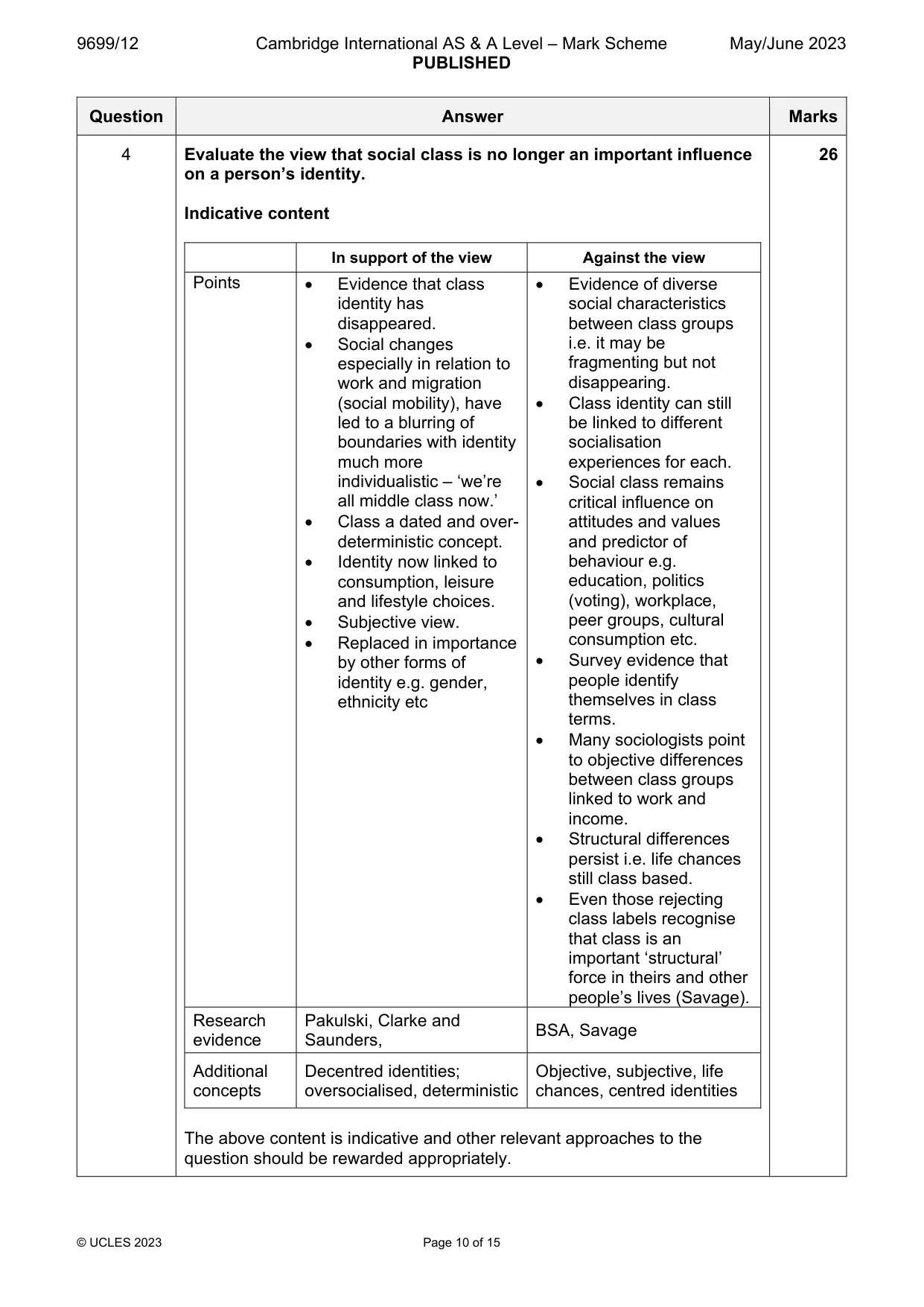 Mark scheme, page 10 of 15