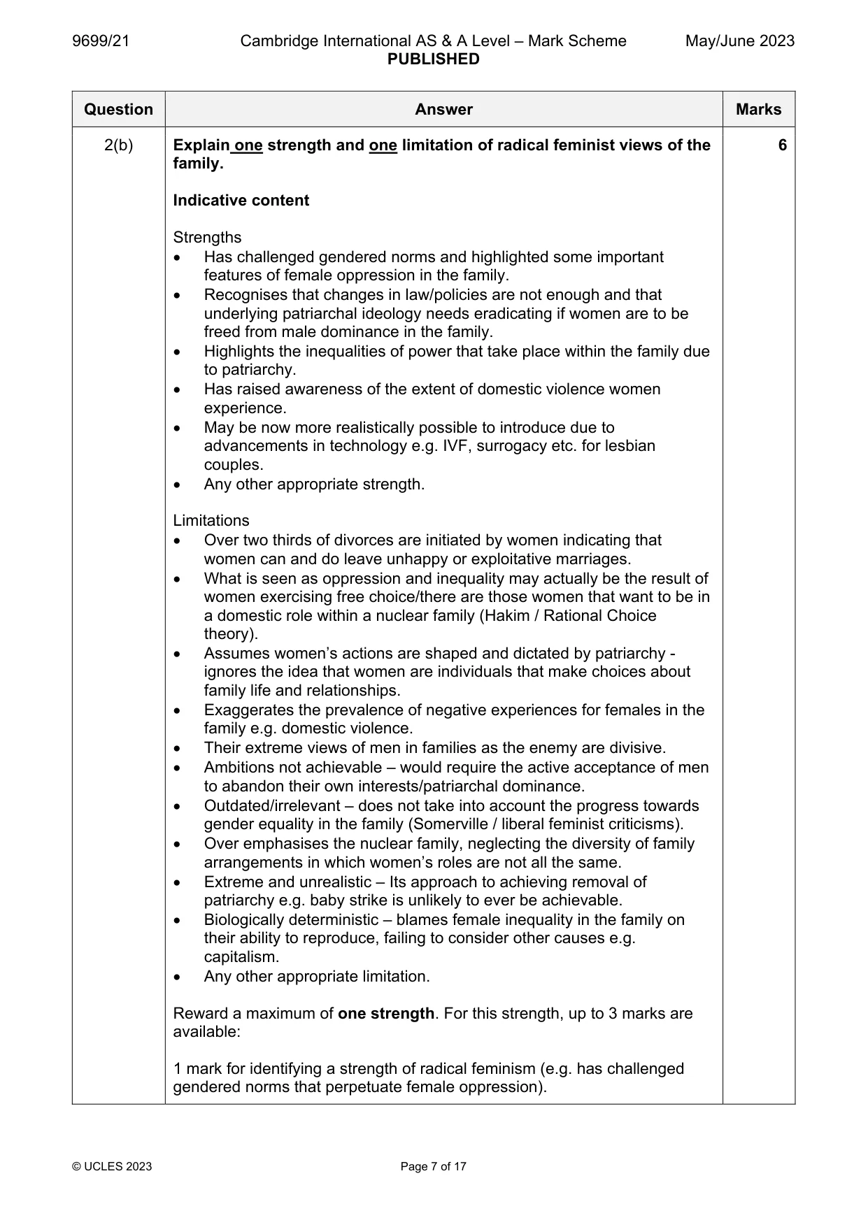 Mark scheme, page 7 of 17