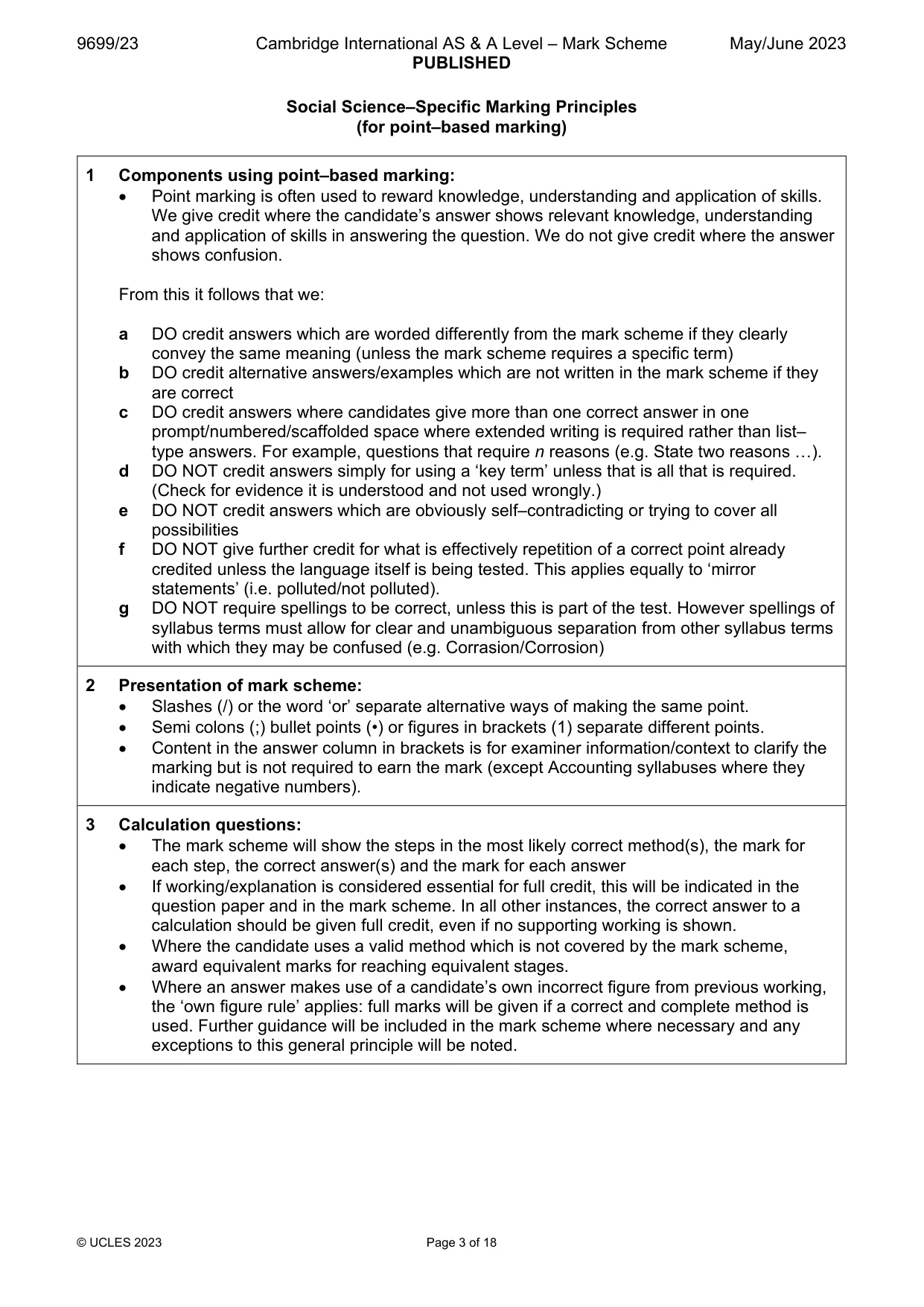 Mark scheme, page 3 of 18