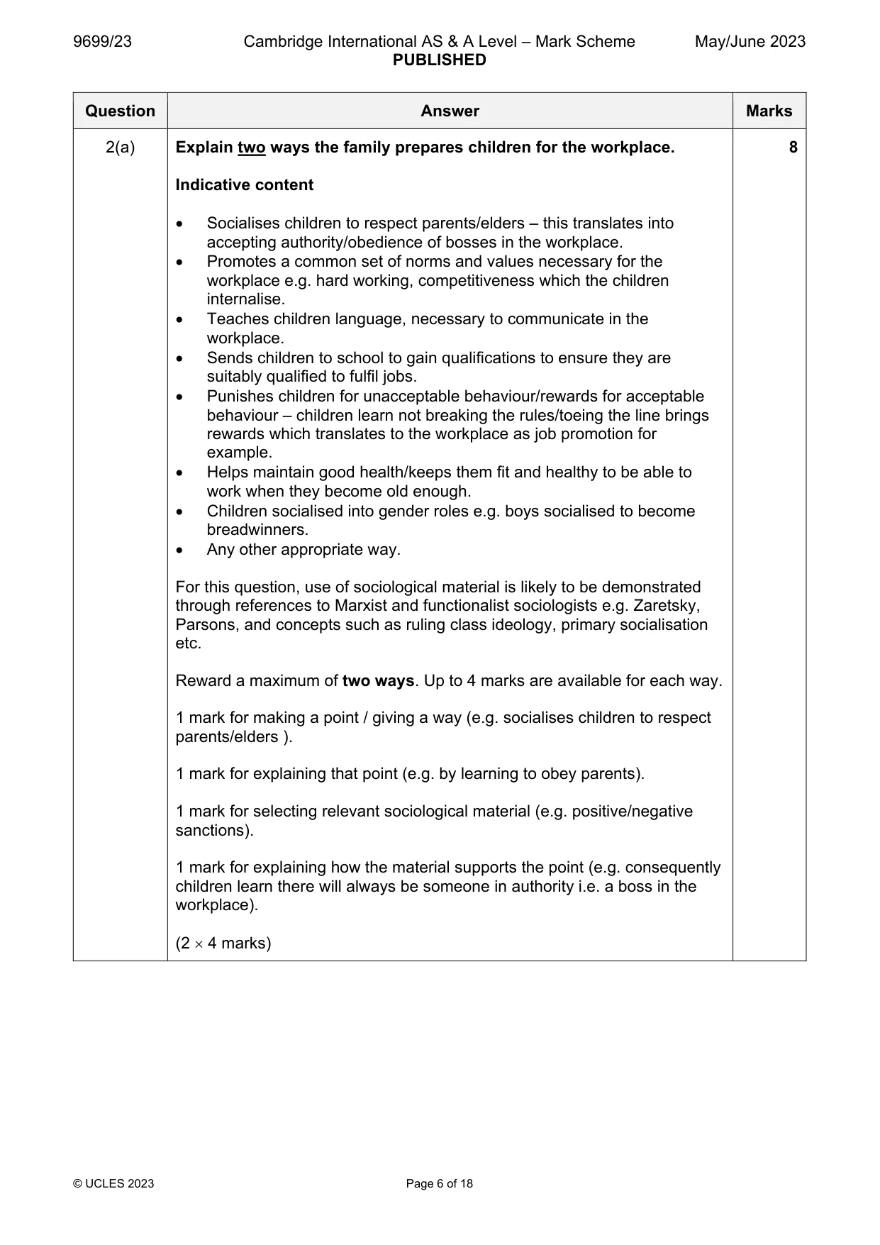 Mark scheme, page 6 of 18