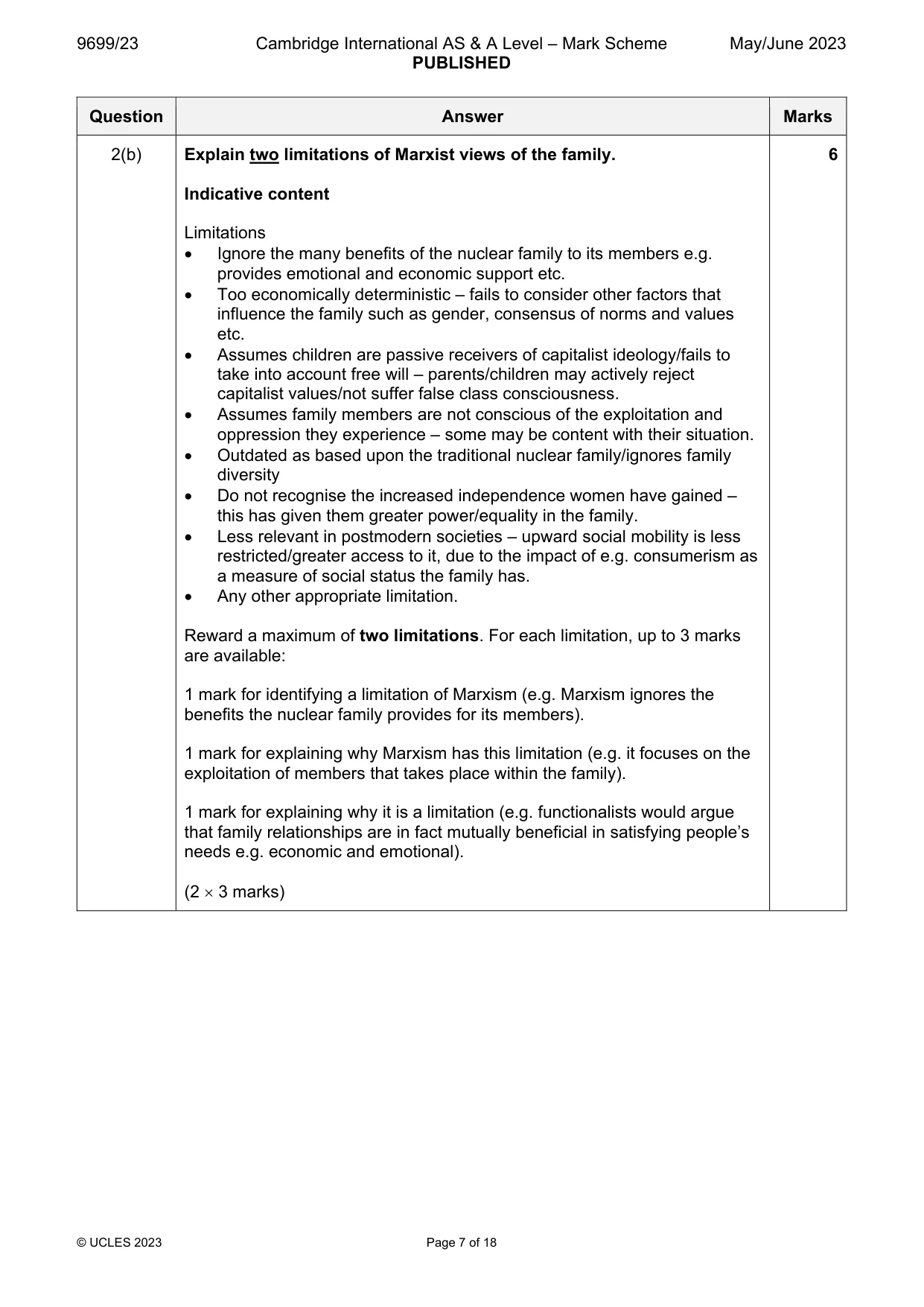 Mark scheme, page 7 of 18