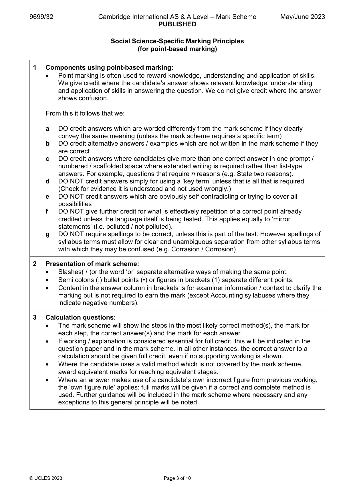 Mark scheme, page 3 of 10