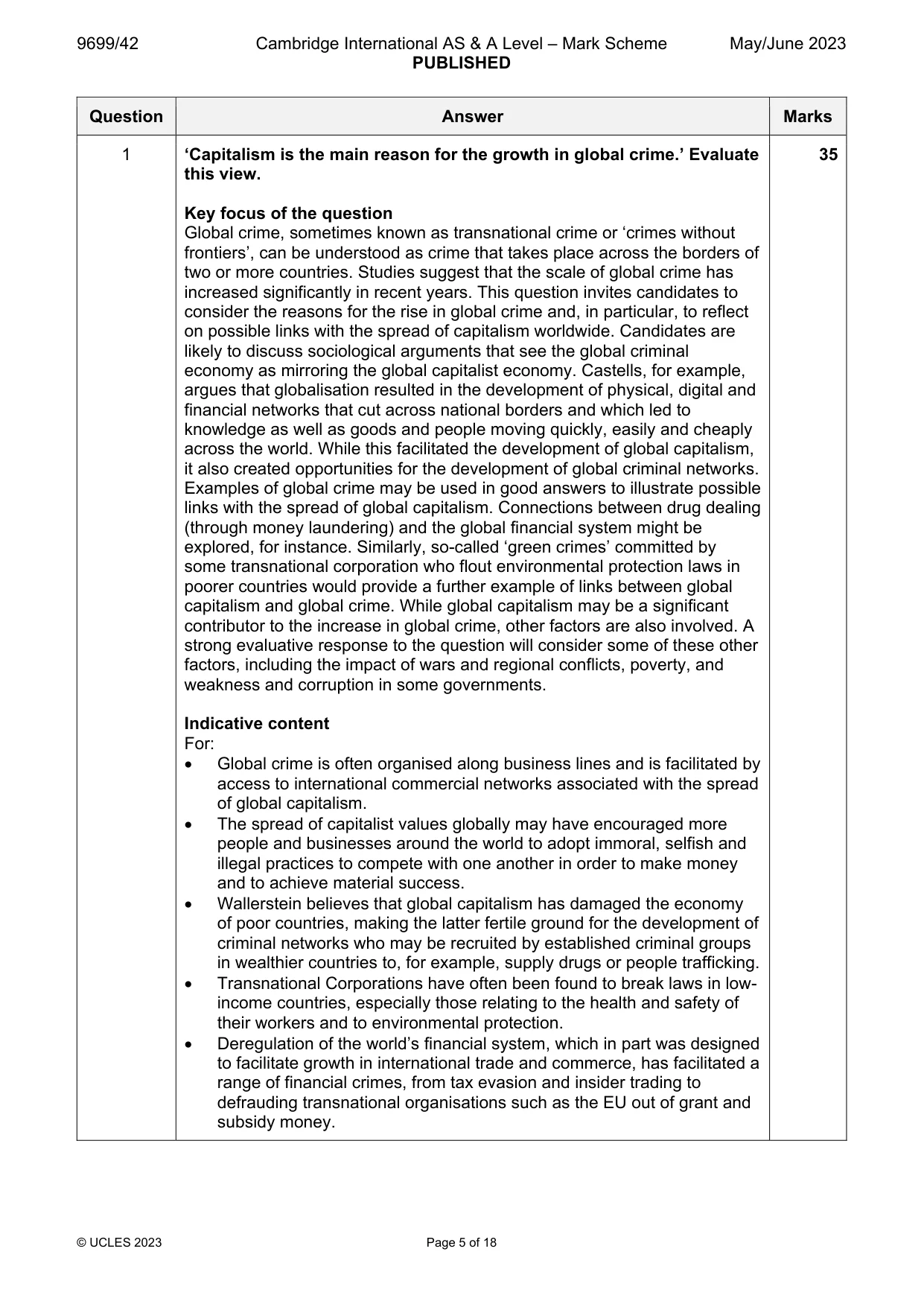 Mark scheme, page 5 of 18