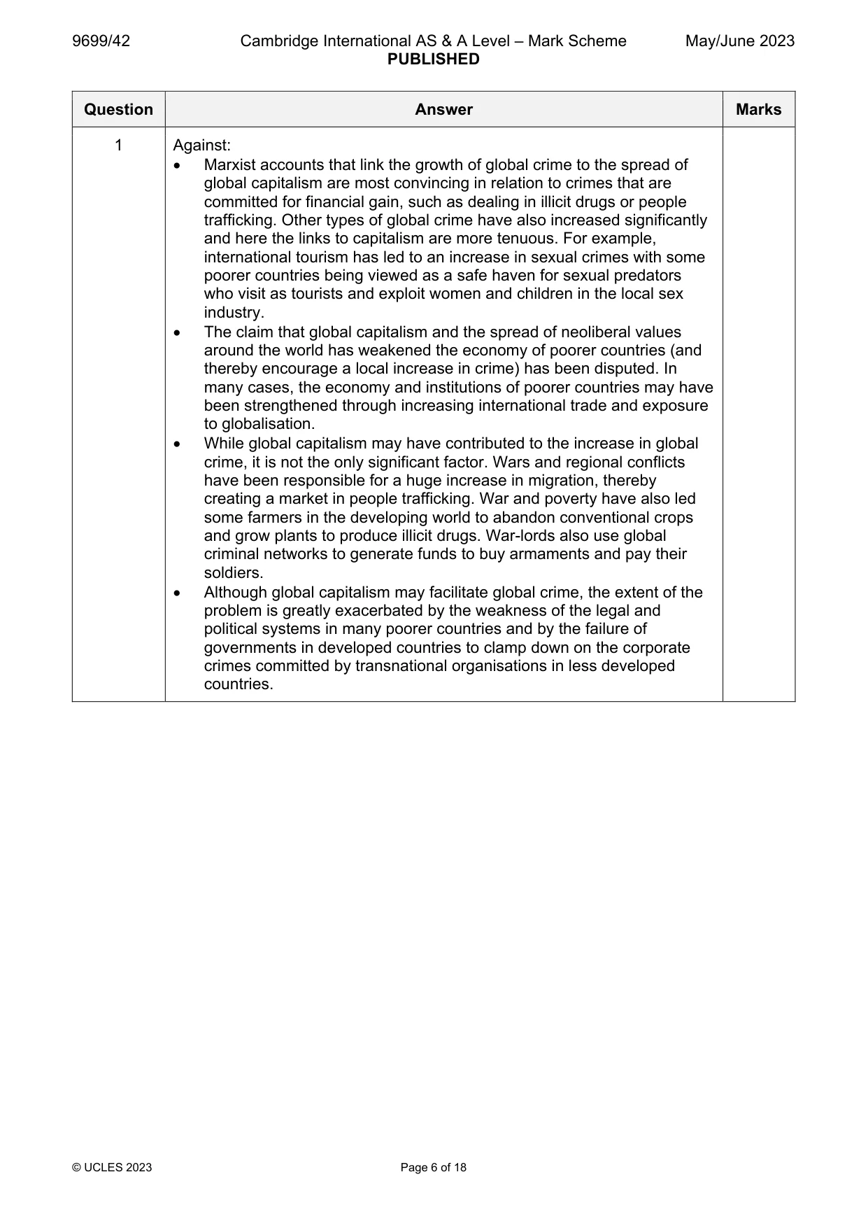 Mark scheme, page 6 of 18